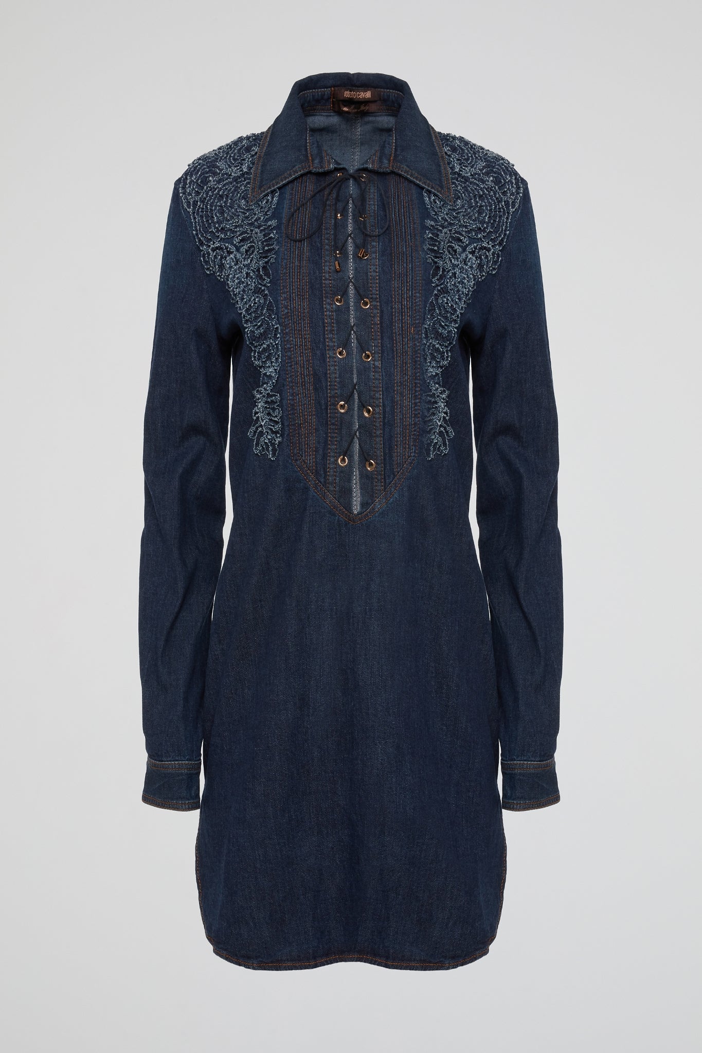 denim tunic dress Navy Western Charm Embroidered Denim Tunic Dress – Maison-B-More Global  Store