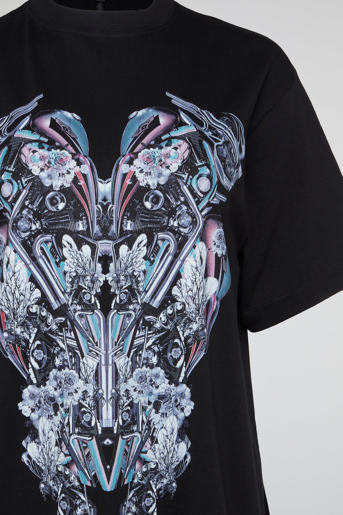 Black Cyber Symmetry Oversized Tee