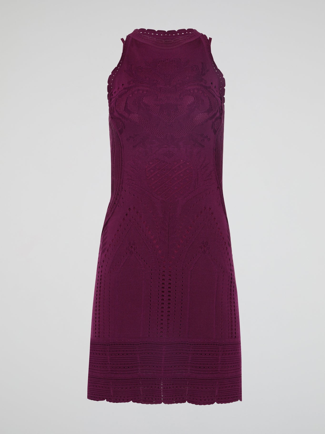 princess polly baby blue dress Courreges Embroidered Ribbed-Knit Turtleneck Midi Dress - Burgundy - 60%  Off main image 0