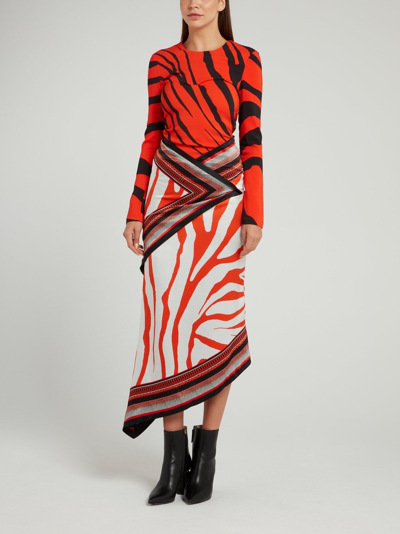 open lace back dress Bold Orange Zebra Print Shirt Dress main image 0