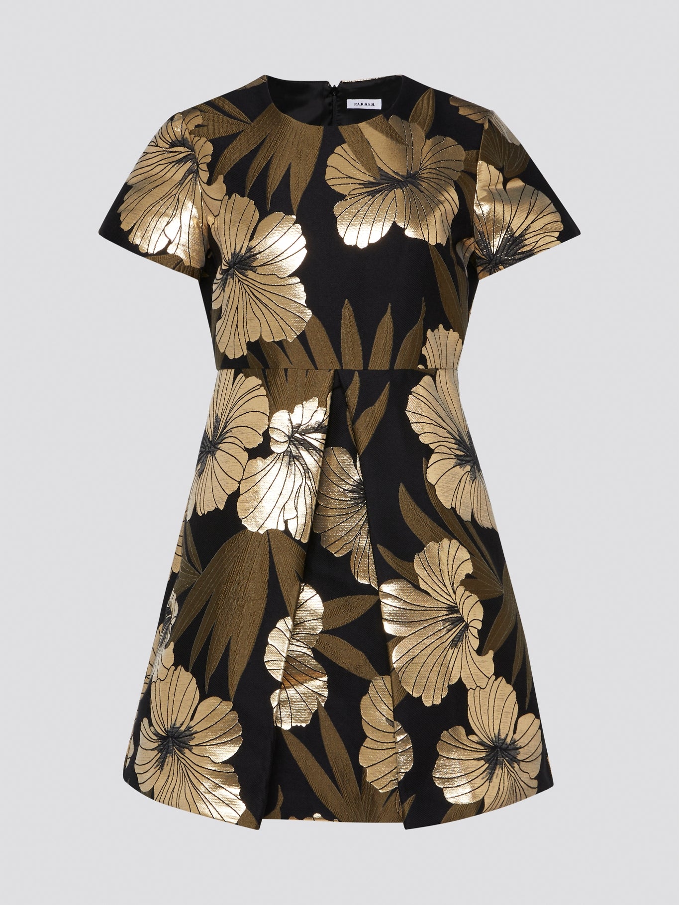 Parosh Gold Foliage Mini Dress M / Gold Parosh Gold Foliage Mini Dress M / Gold