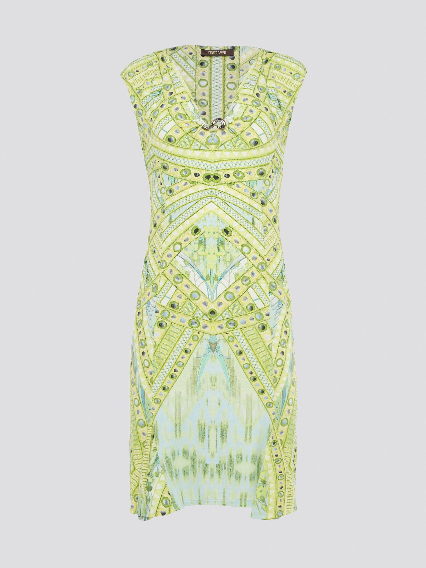 Green Printed Sleeveless Dress – Maison-B-More Global Store