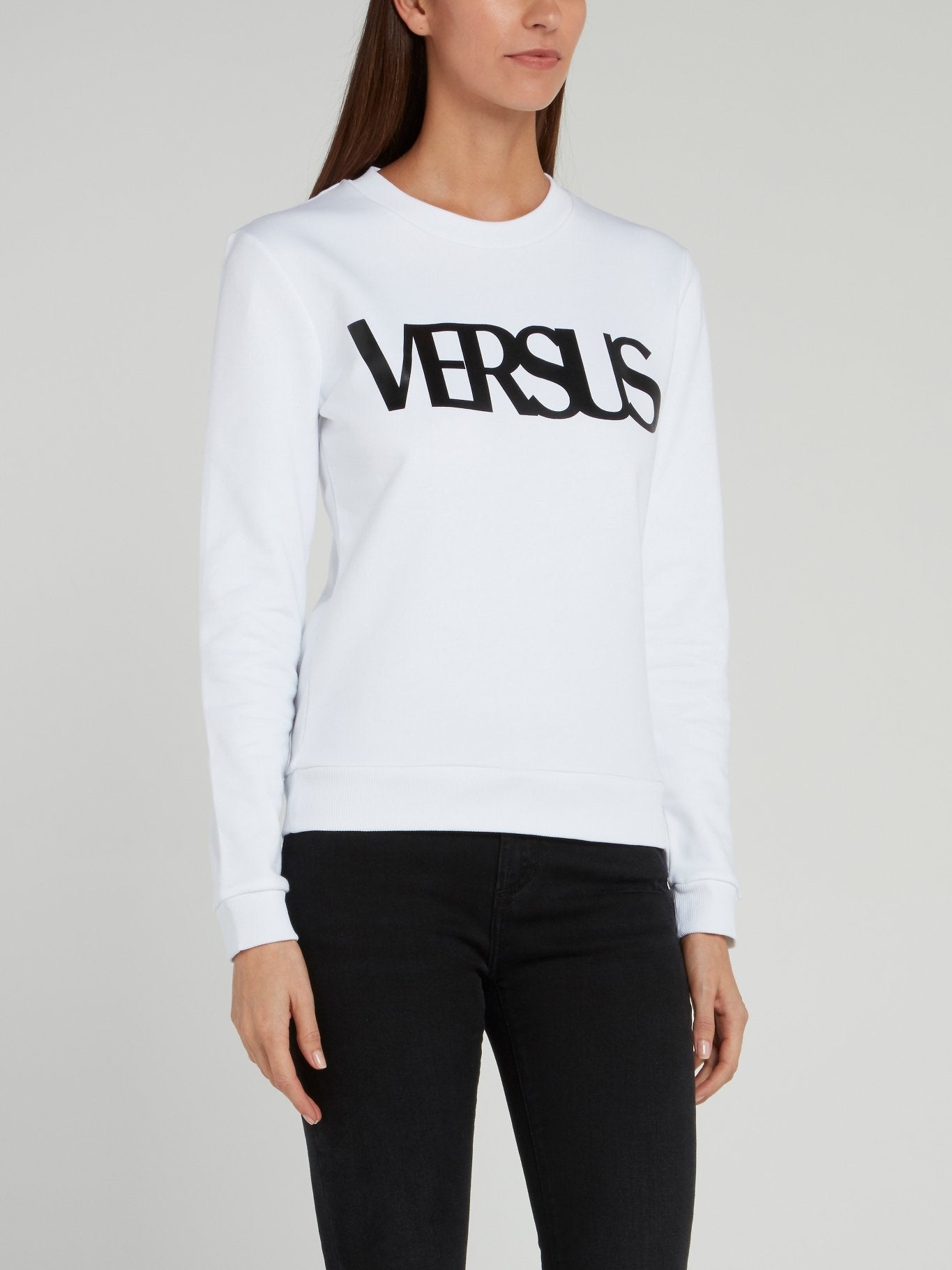 Shop Versus Versace White Logo Cotton Sweatshirt Online – Maison-B