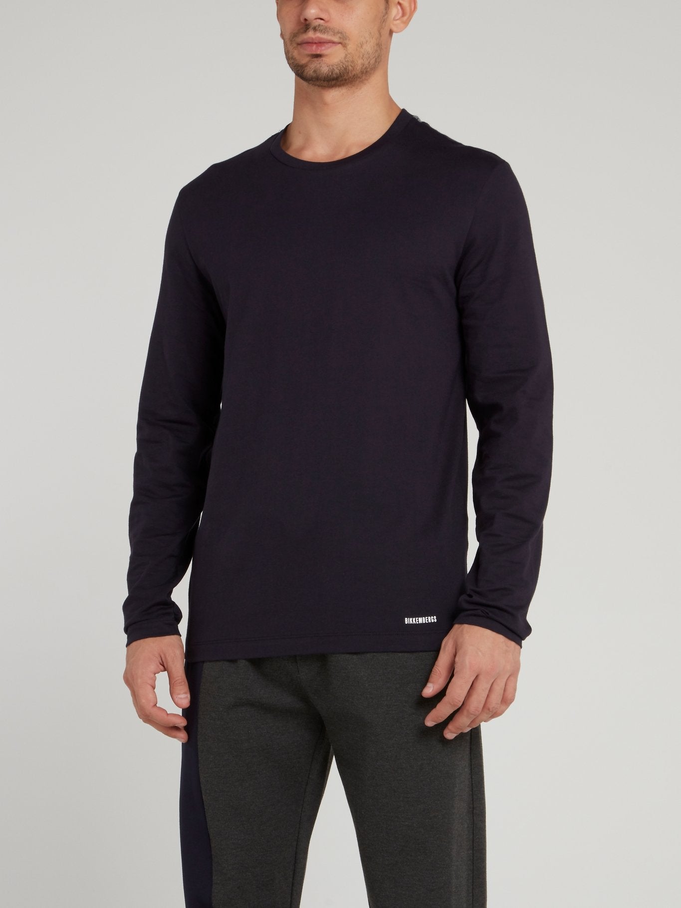 Navy Rear Stripe Long Sleeve T-Shirt – Maison-B-More Global Store