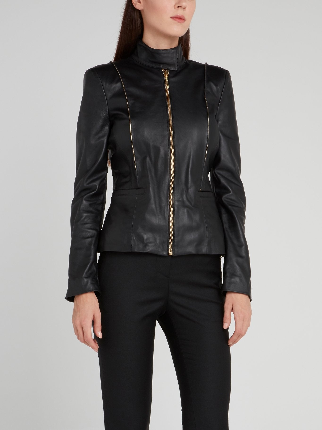 Black Clasp Neck Leather Jacket – Maison-B-More Global Store