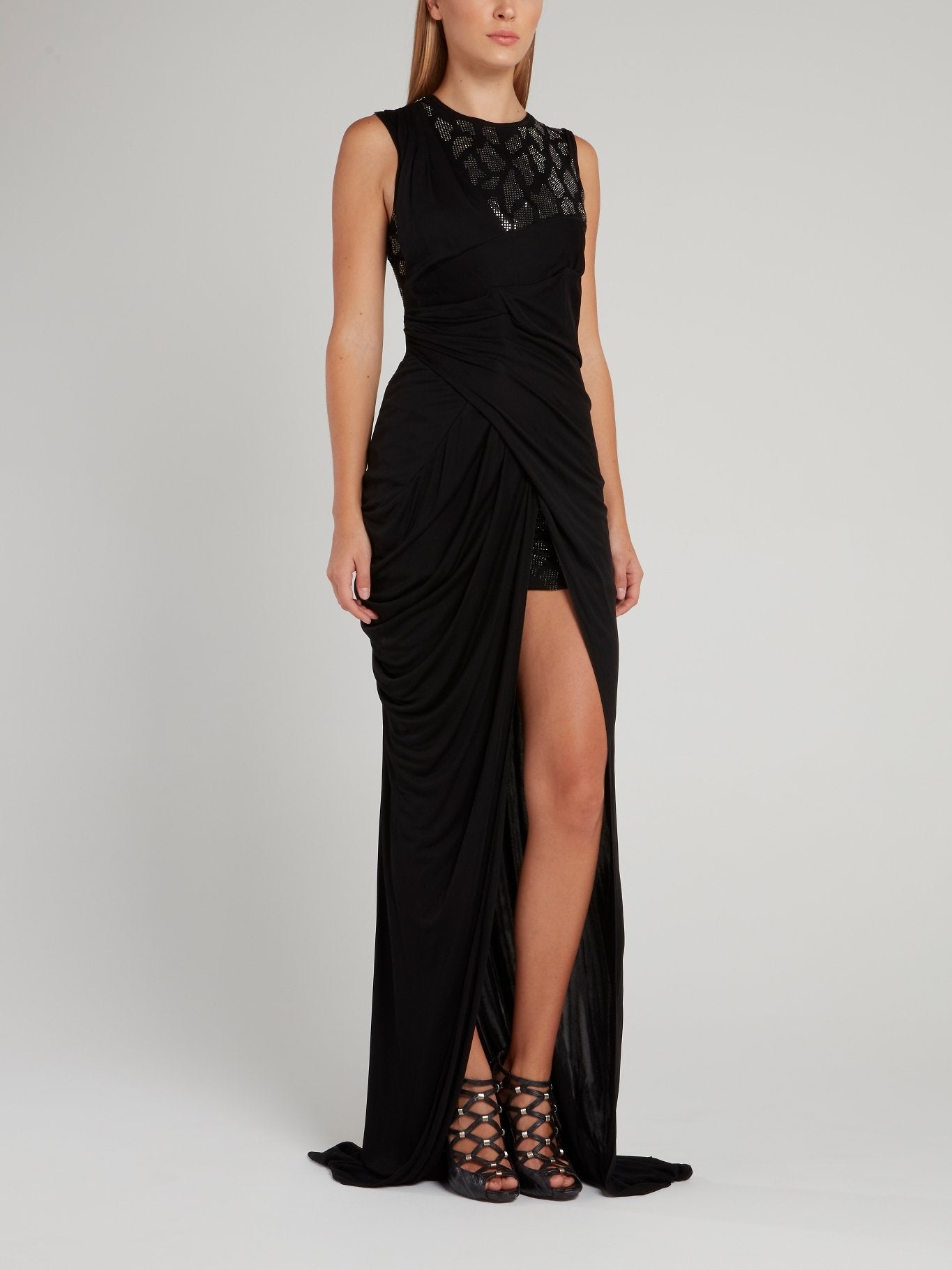 chinese dress ladies Sleeveless Thigh Slit Maxi Dress in Red – Luis Shop main image 1