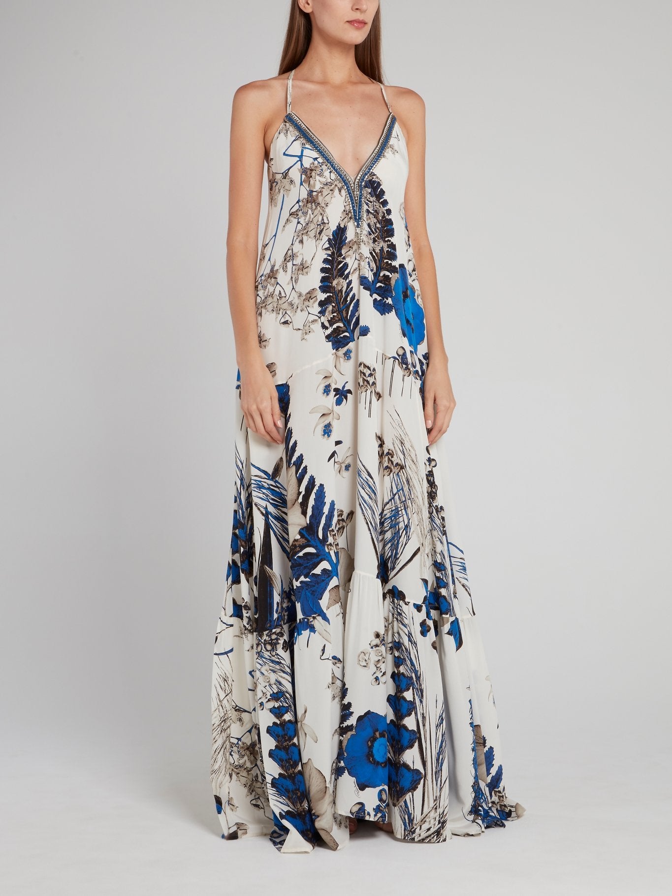 flounce maxi dress Floral Print Flounce Maxi Dress