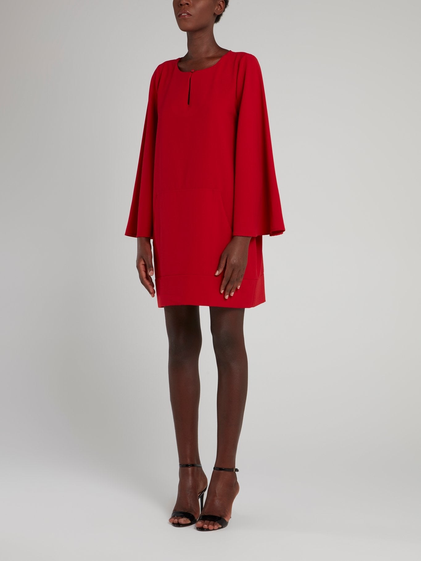 Hotel Particulier Red Butterfly Sleeve Keyhole Mini Dress M / Red