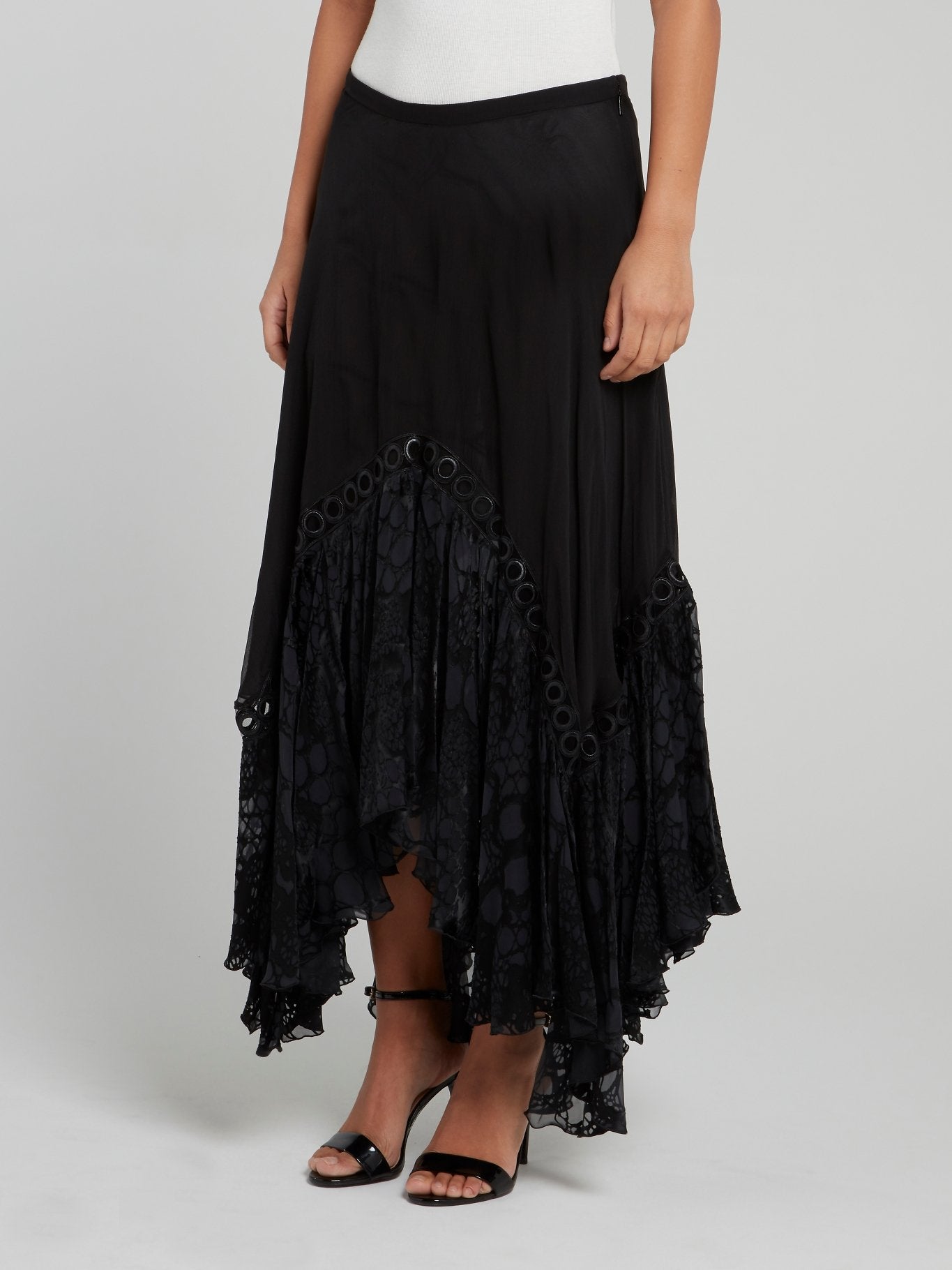Black Butterfly Effect Flared Maxi Skirt – Maison-B-More Global Store