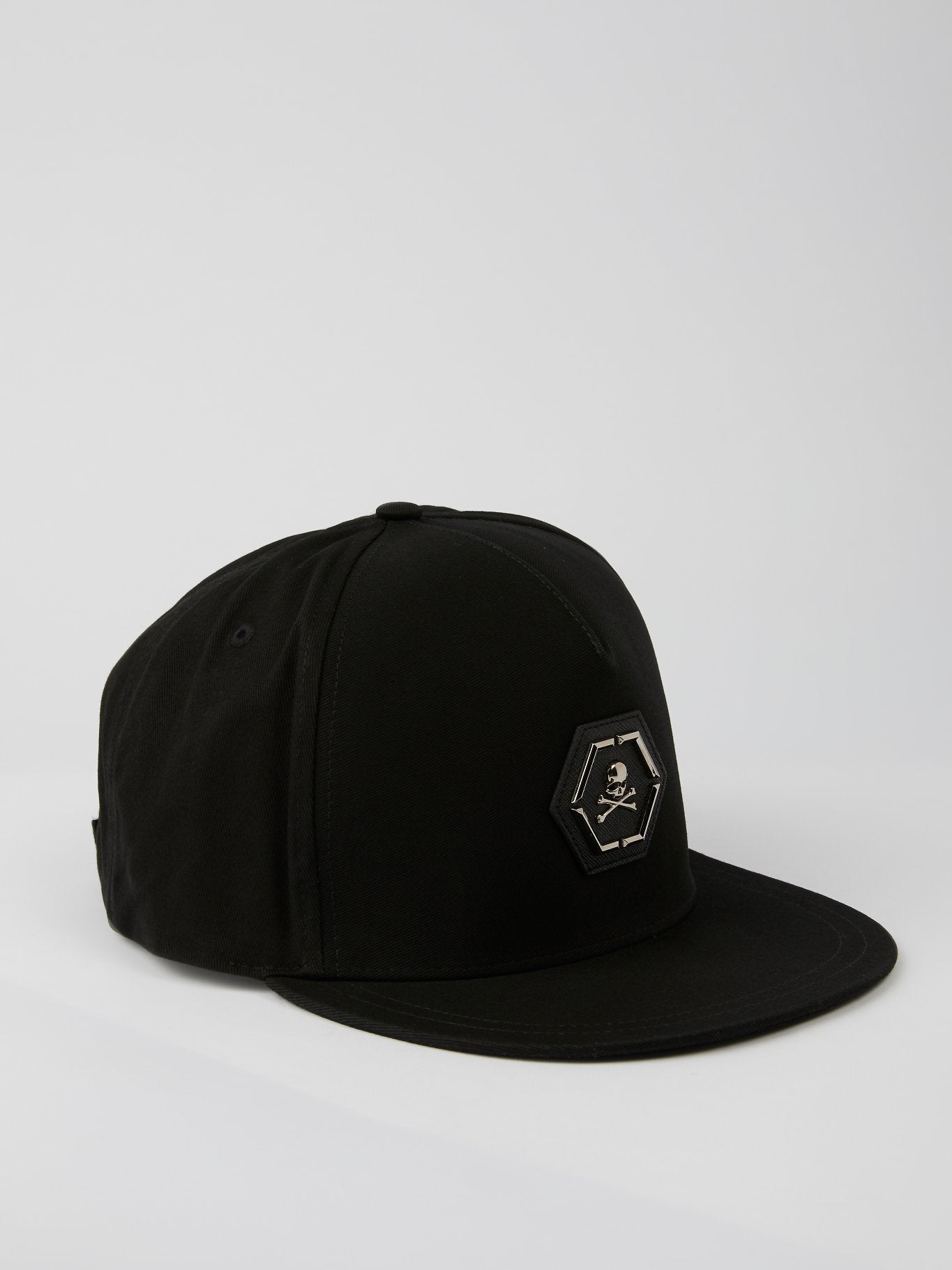 Black Cap with Embellished Logo Crystal-Embellished Baseball Cap • Ruslan Baginskiy Hats  main image 3