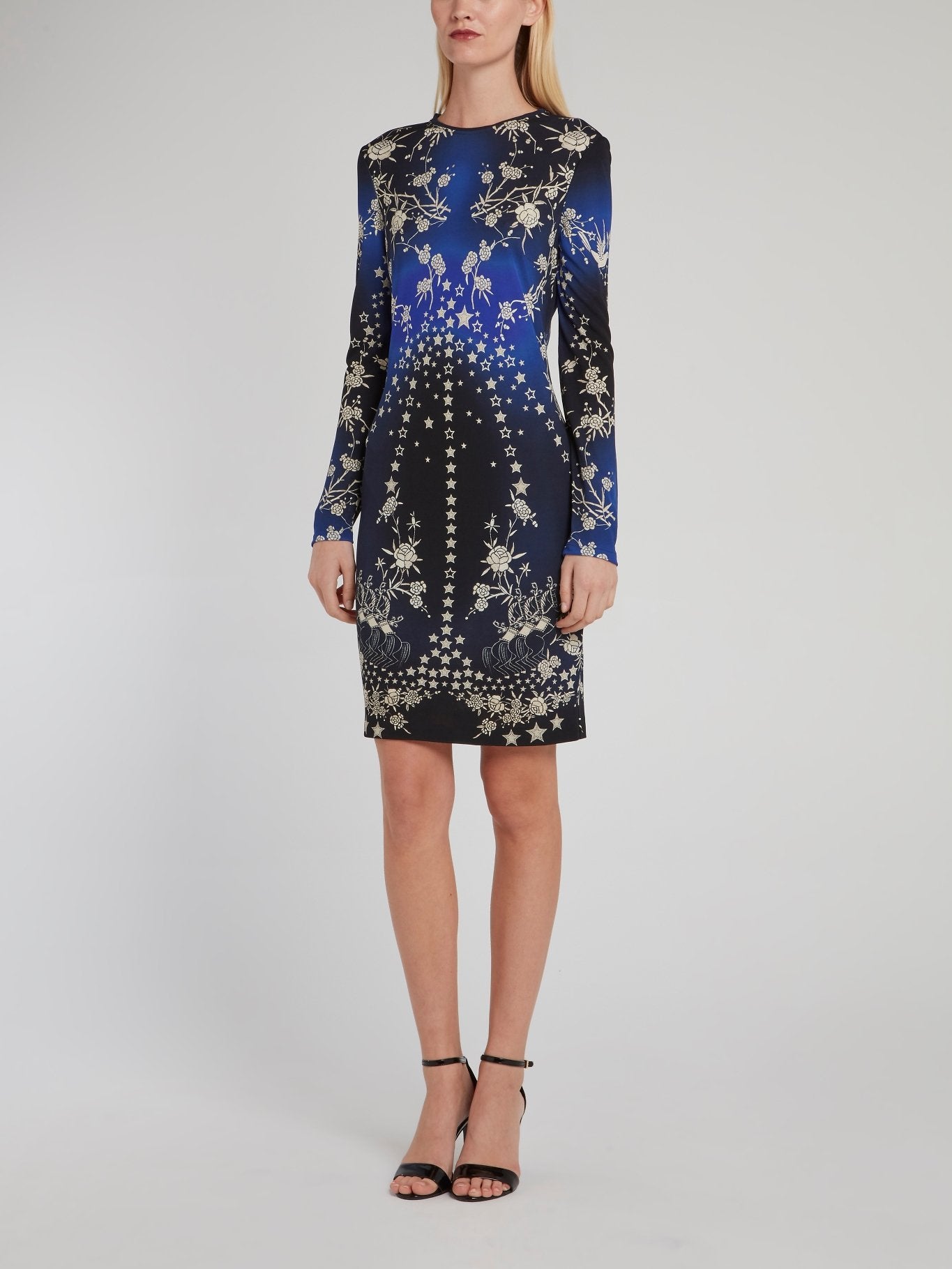 roberto cavalli mini dress Star Print Long Sleeve Mini Dress