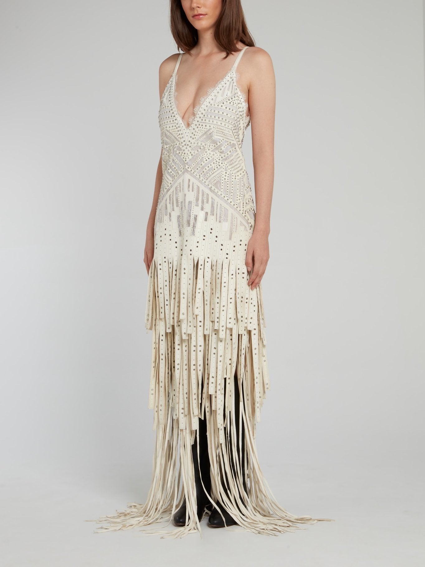 Multi-Stud Tiered Fringe Maxi Dress – Maison-B-More Global Store Multi-Stud Tiered Fringe Maxi Dress – Maison-B-More Global Store