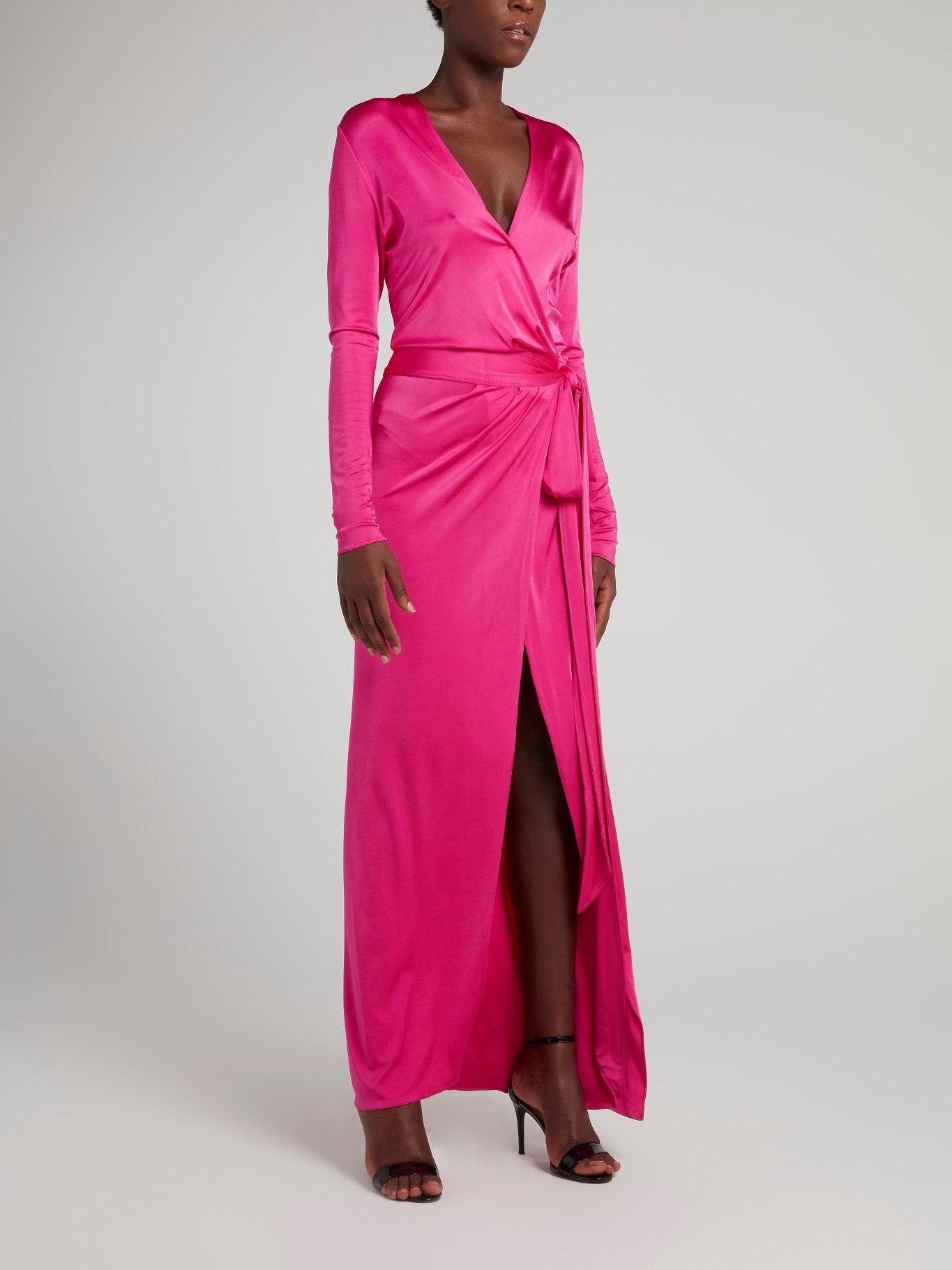 Alexandre Vauthier Pink Wrap Maxi Dress Alexandre Vauthier Pink Wrap Maxi Dress