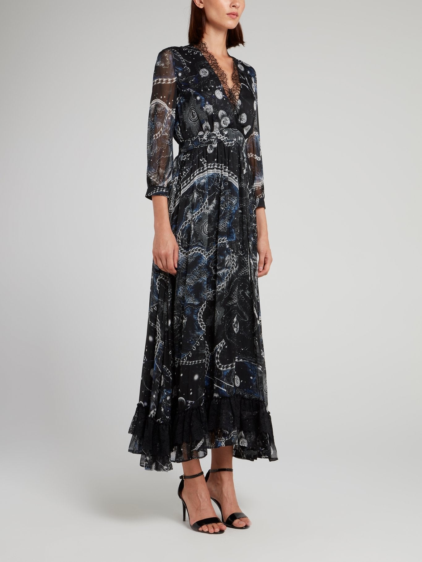 Lace Frill Hem Pleated Dress Lace Frill Hem Pleated Dress