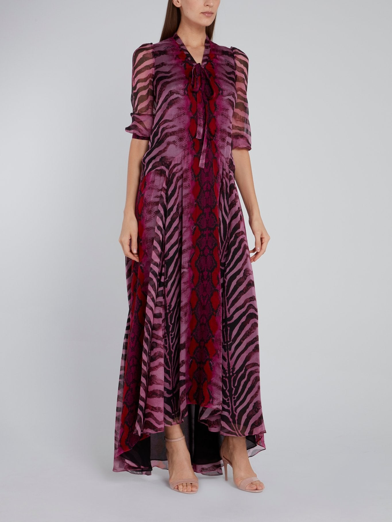 Purple Animal Print Tent Silk Dress – Maison-B-More Global Store