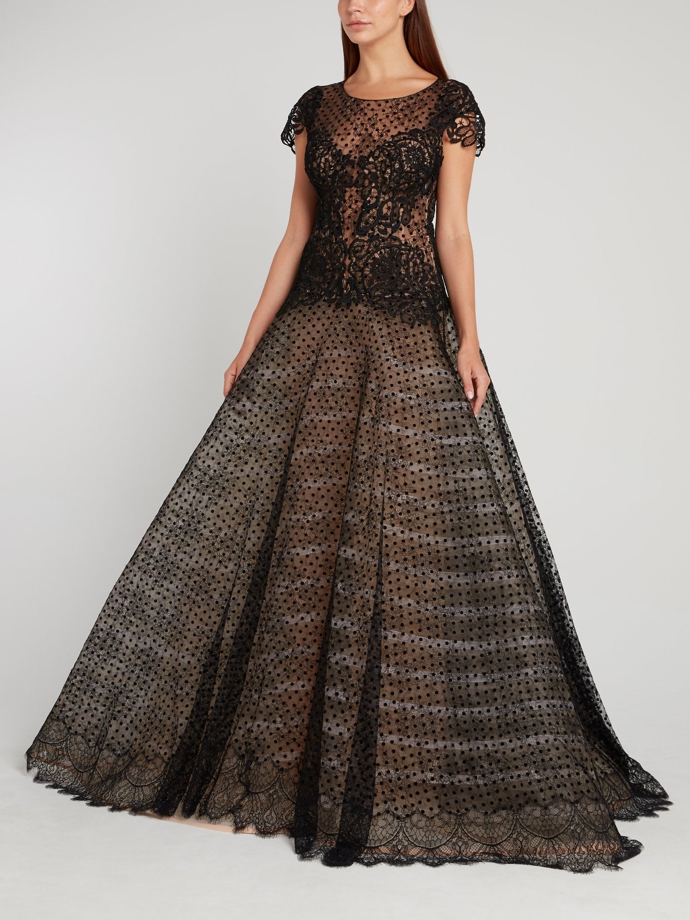 Black Polka Dot Lace Maxi Dress – Maison-B-More Global Store