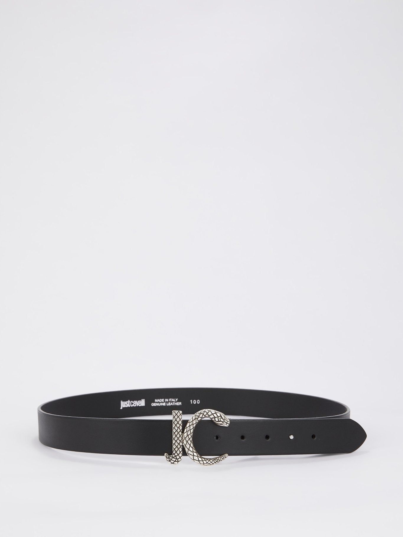 Just Cavalli Black and Silver Women\'s Belt Leather belt Just Cavalli Black size 110 cm in Leather  main image 2