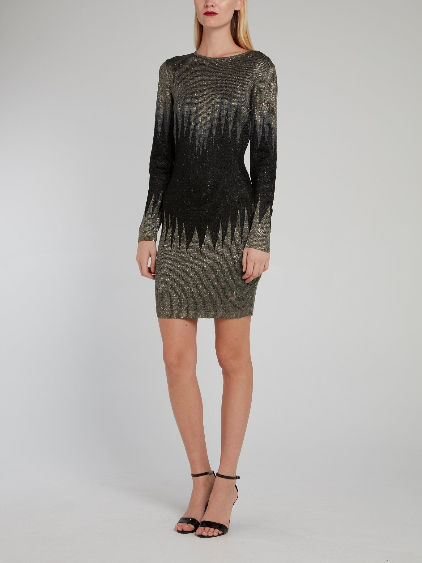 metallic sweater dress Metallic Embellished Sweater Dress
