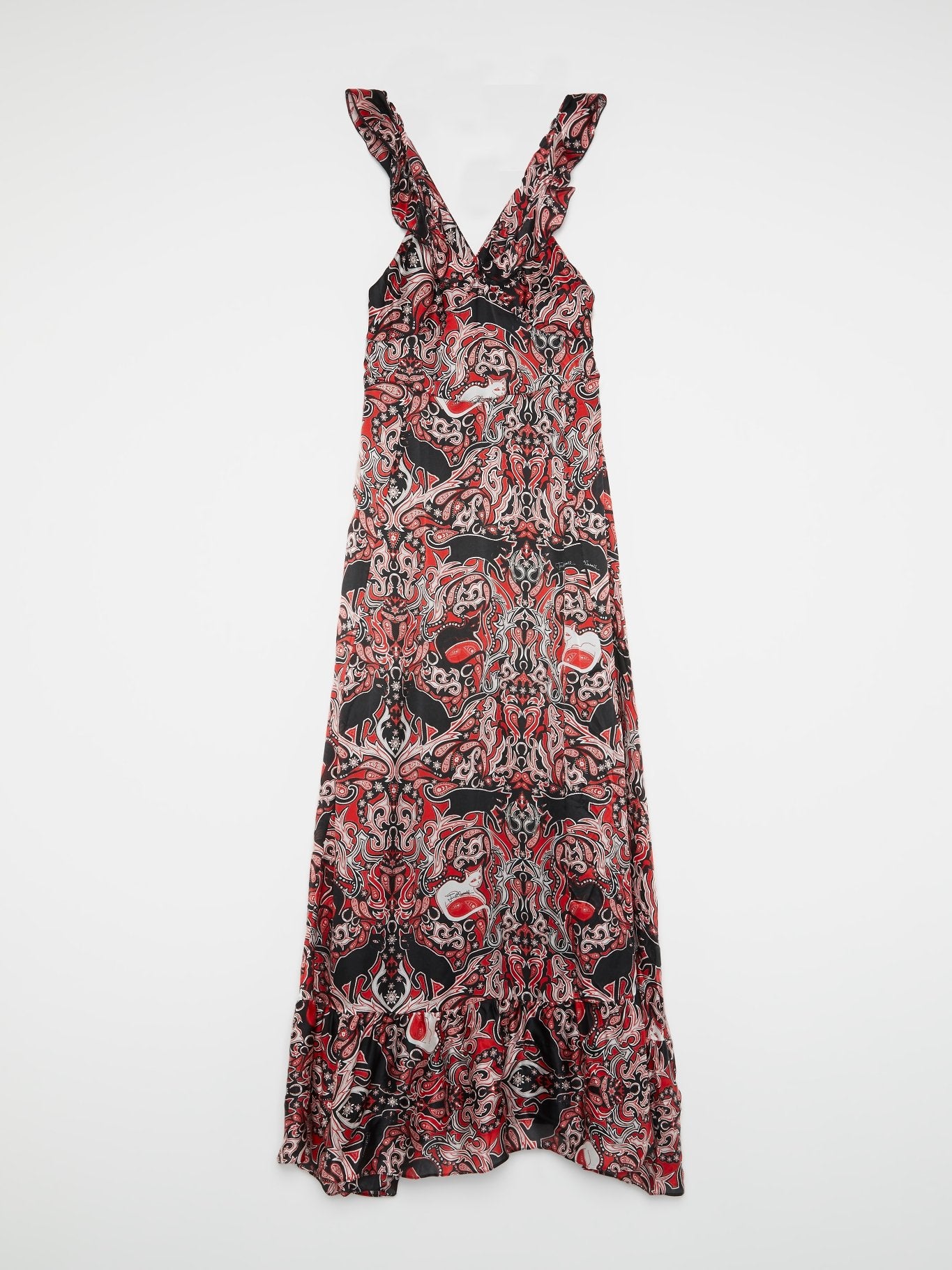 Red Baroque Pleated Maxi Dress – Maison-B-More Global Store