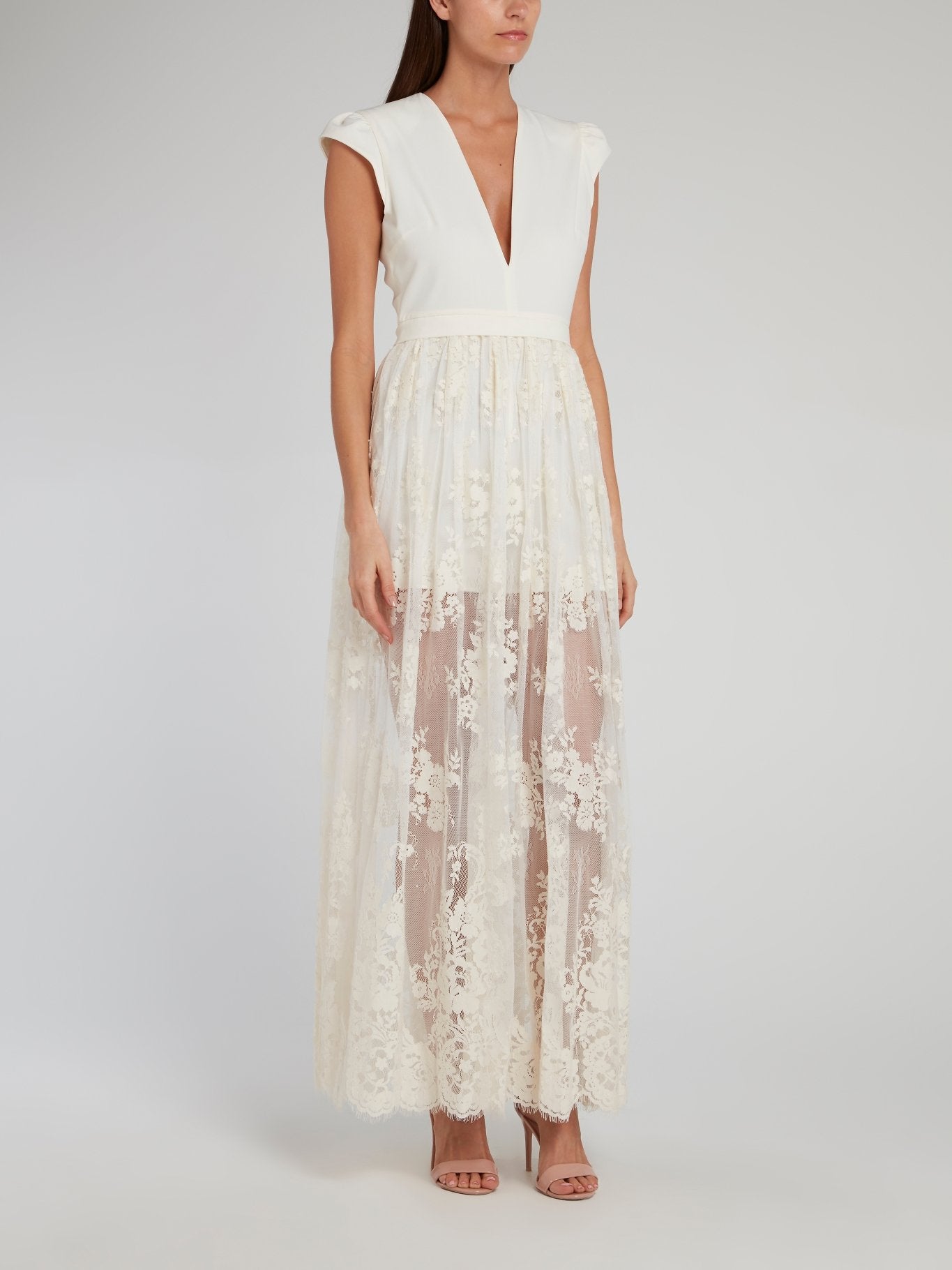 Aniye By Grace White Lace Overlay Jumpsuit S / White