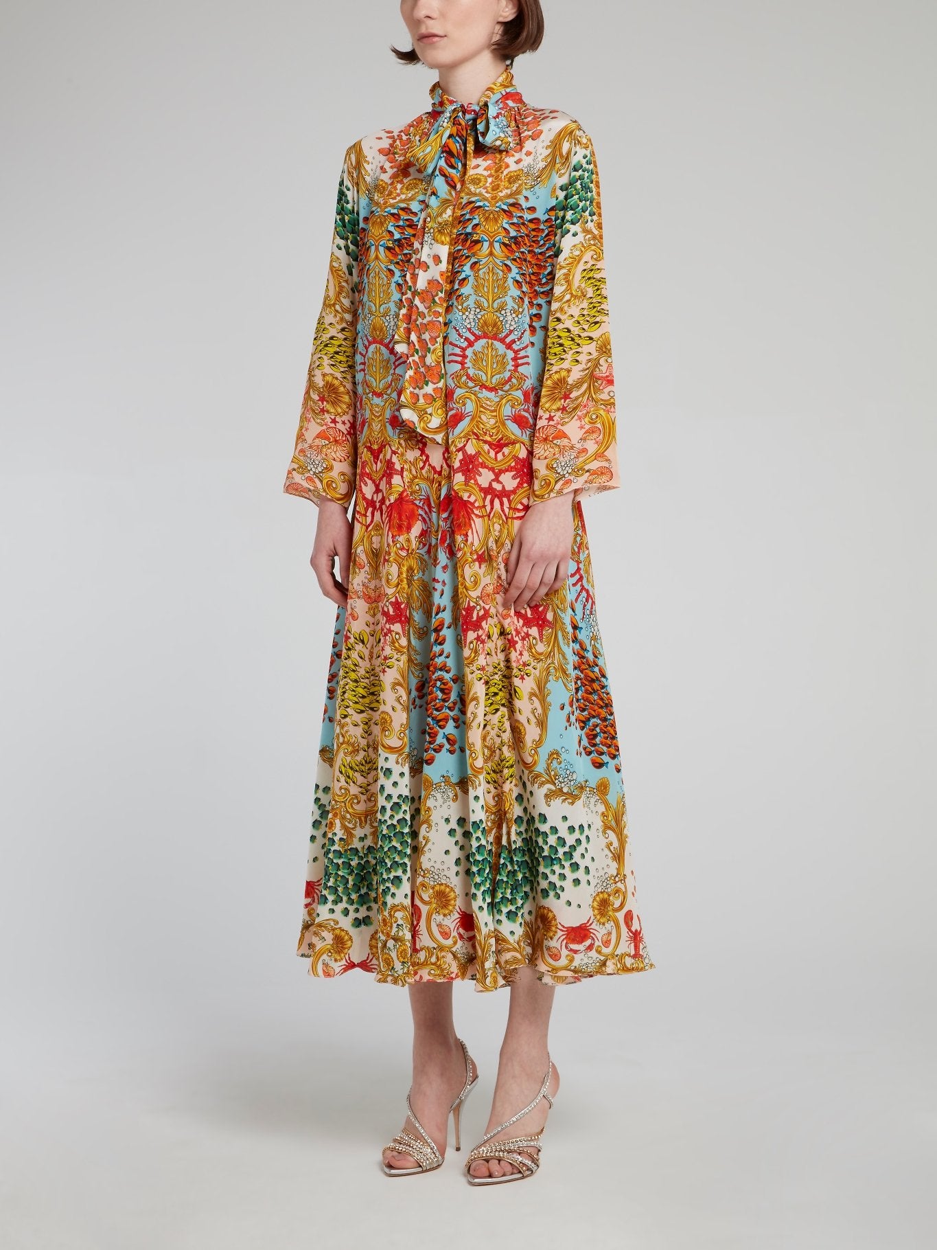 knee length dresses for ladies Plus Size Pink Modern Oriental Floral Qipao Midi Dress – Pluspreorder