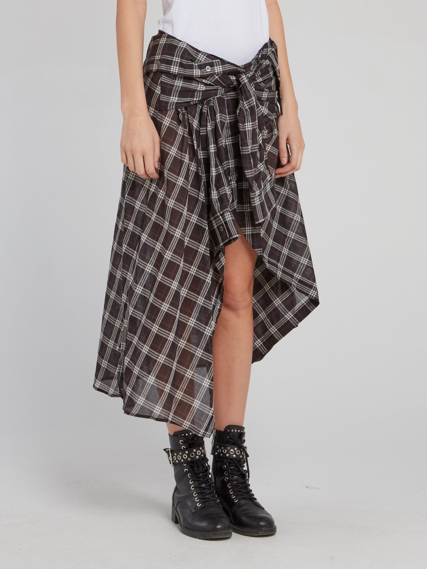 Check Long Shirt Skirt – Maison-B-More Global Store