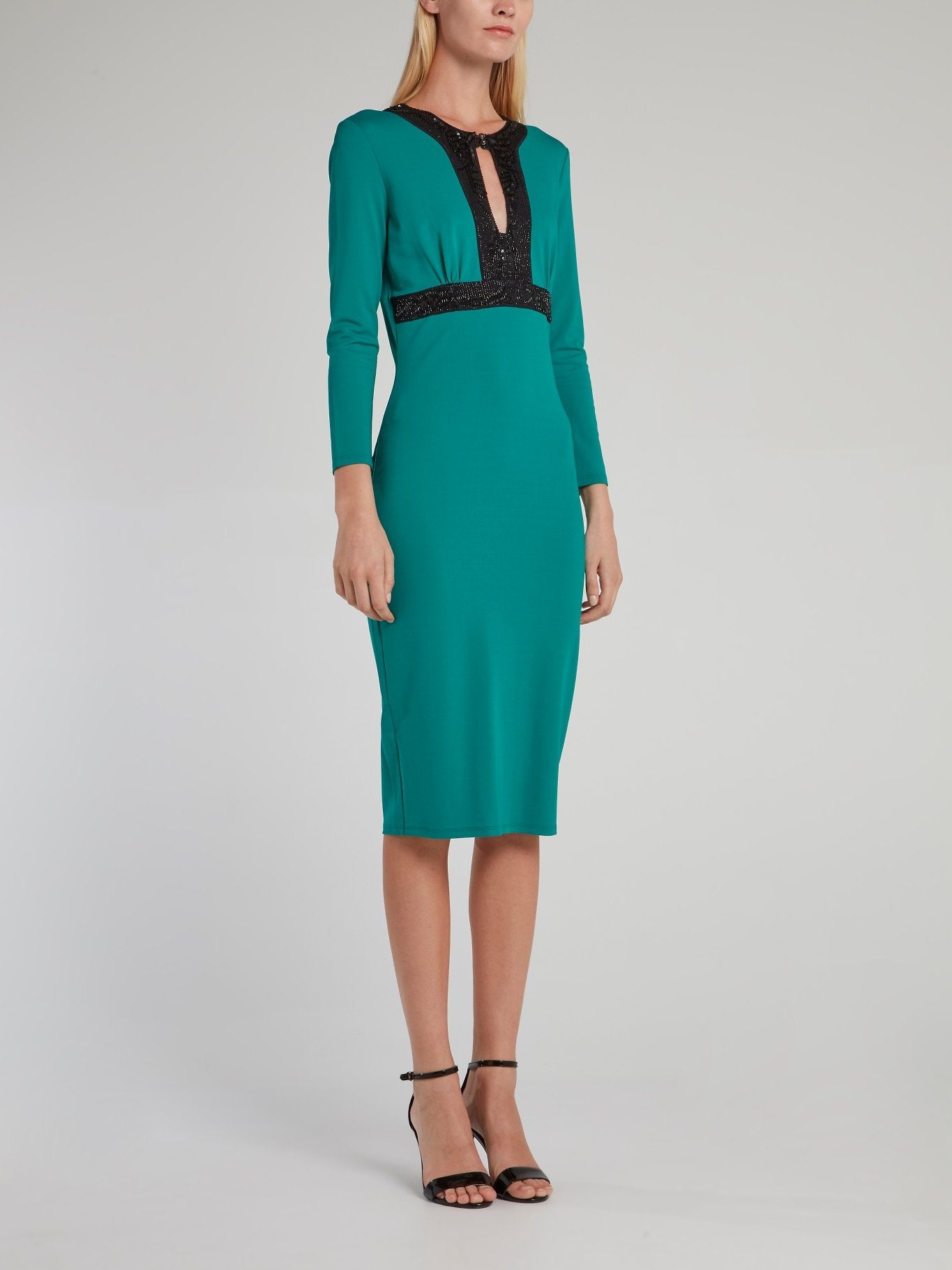green fall mini dress Retro Green Velvet Christmas Dress main image 0