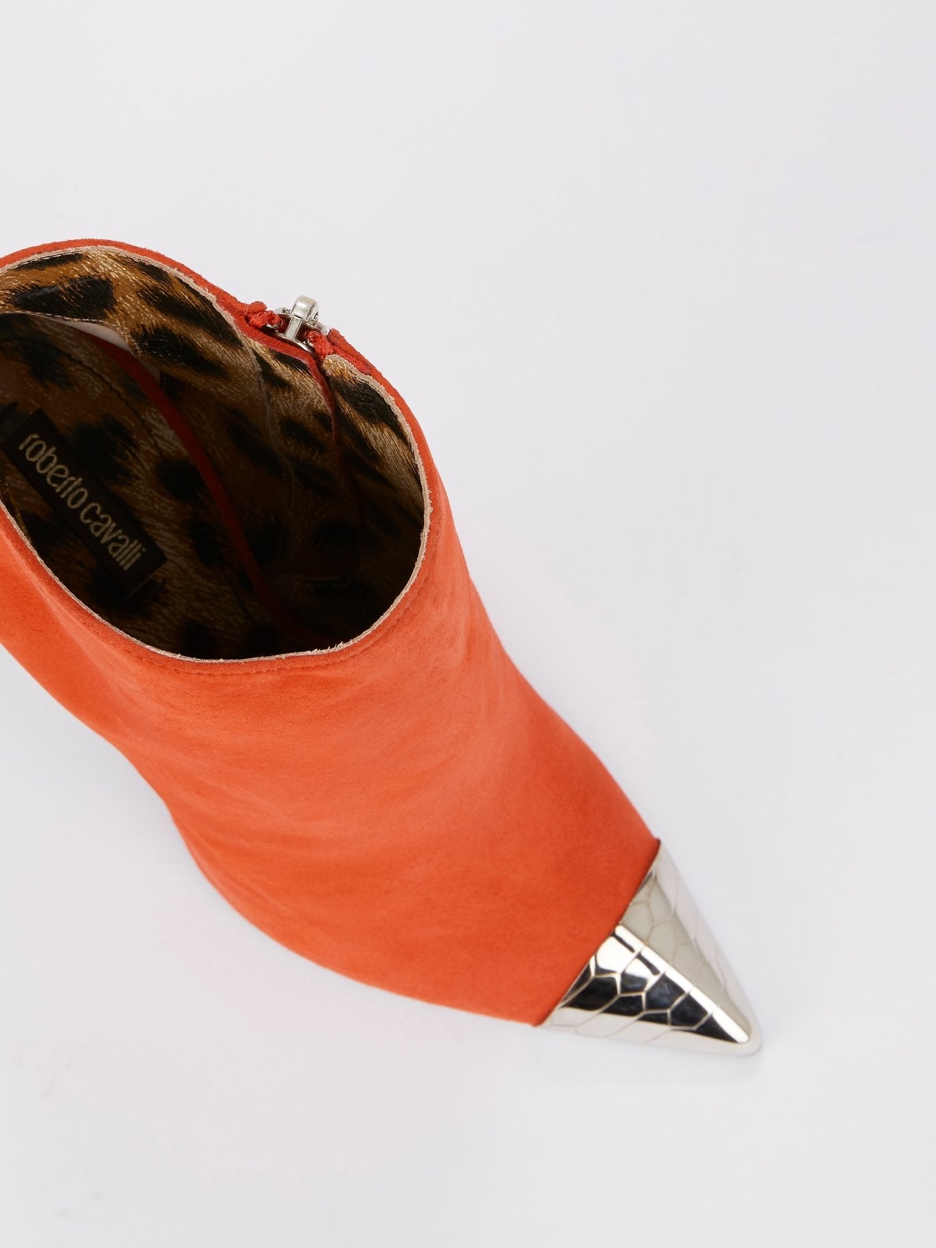 Оранжевые замшевые полусапожки