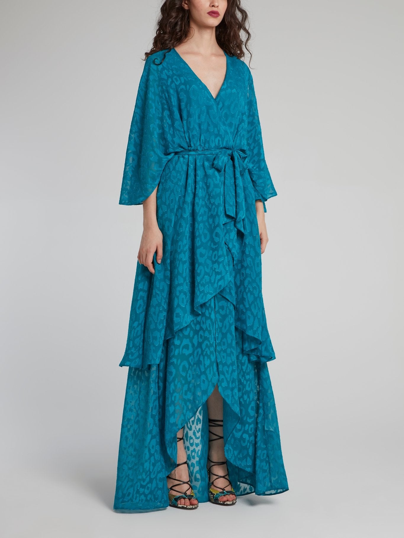 Blue Leopard Print High-Low Maxi Dress – Maison-B-More Global Store