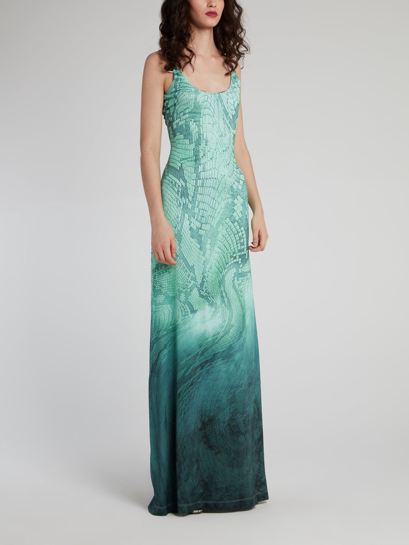 Just Cavalli Python-Print Maxi Dress Green Just Cavalli Python-Print Maxi Dress Green