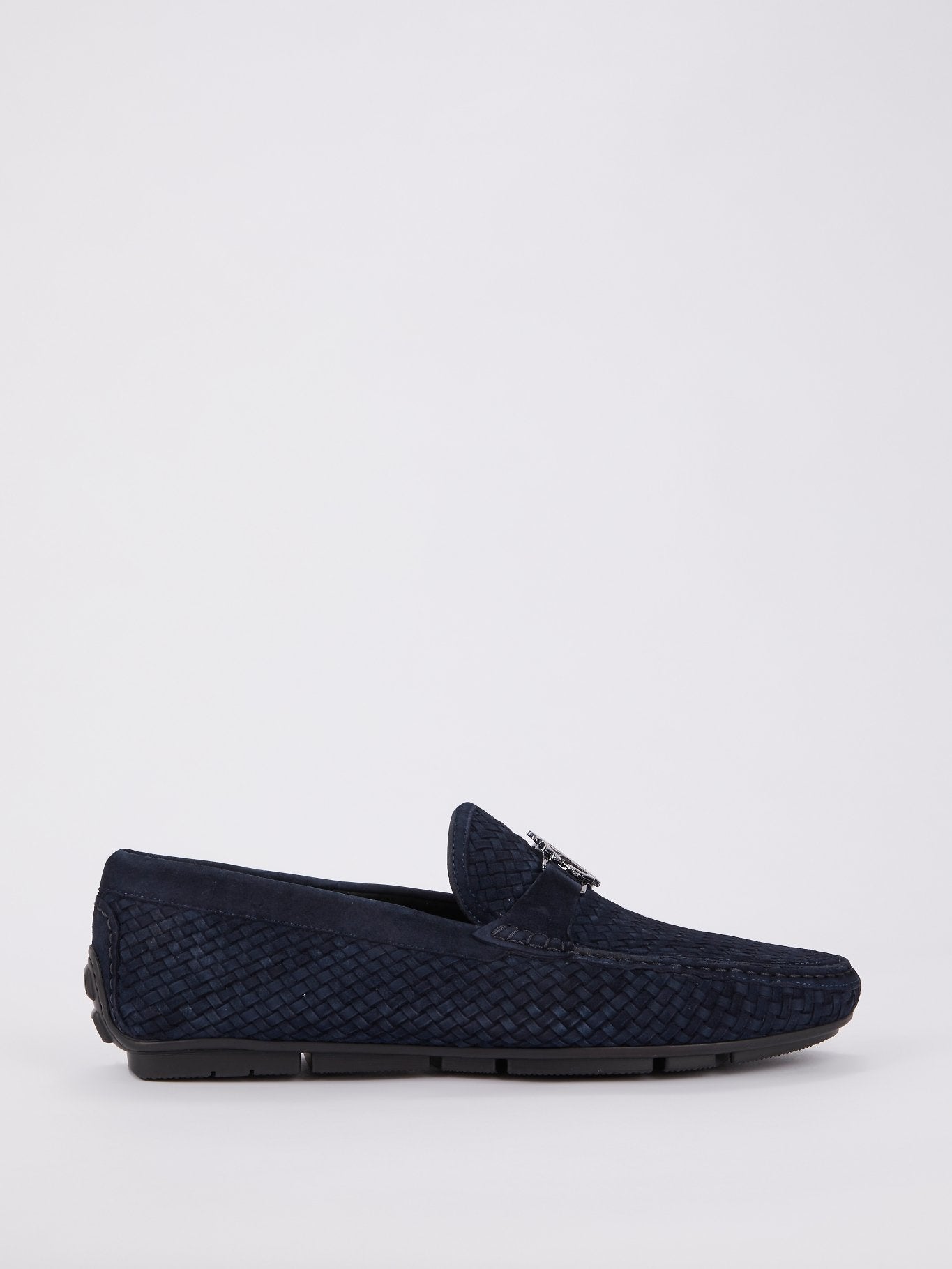 Navy Monogram Weave Loafers – Maison-B-More Global Store display picture 3