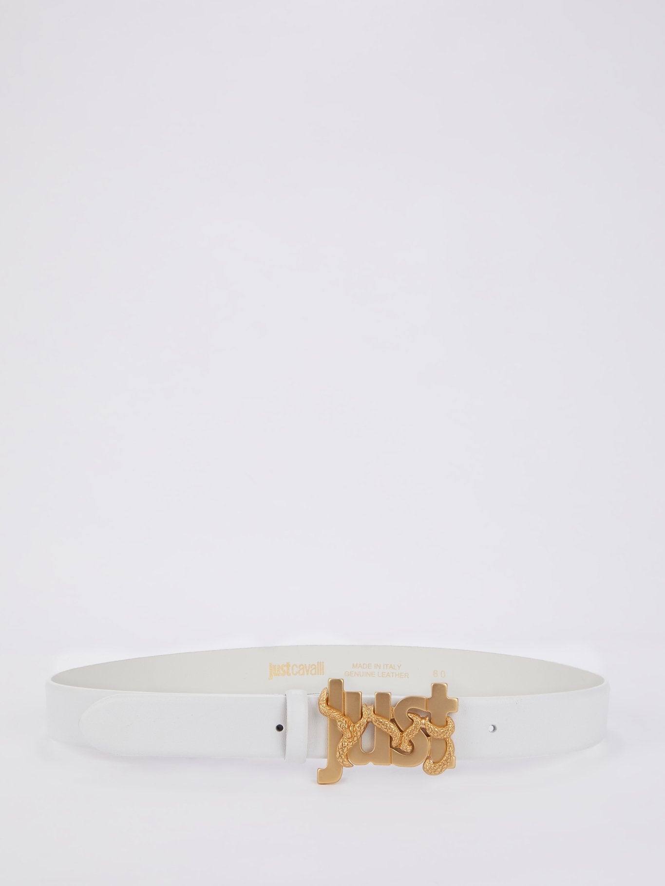 Logo Buckle White Leather Belt – Maison-B-More Global Store
