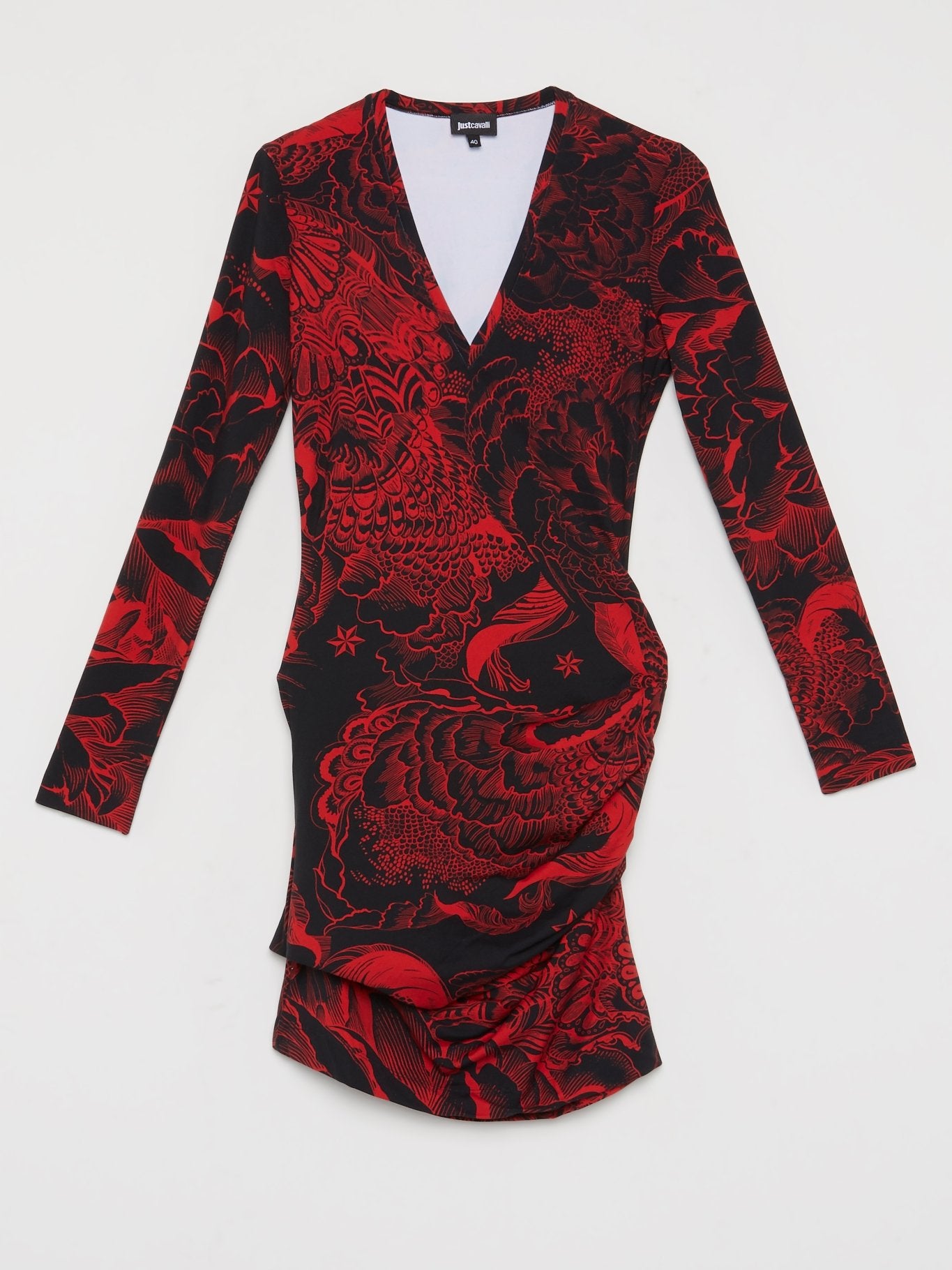 Red Oriental Print Mini Dress Red Oriental Print Mini Dress