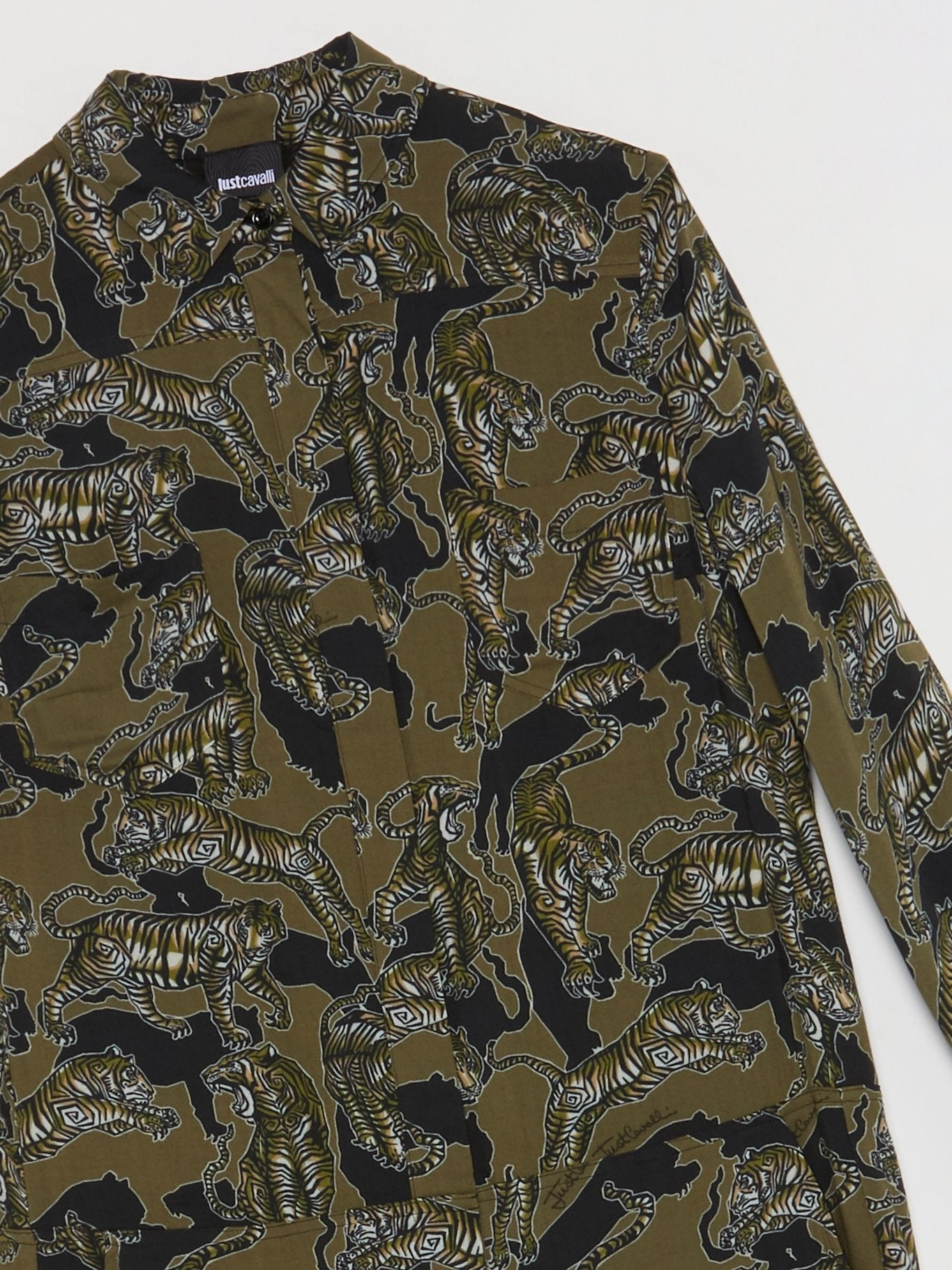 Оливковый ромпер с принтом "тигры"
