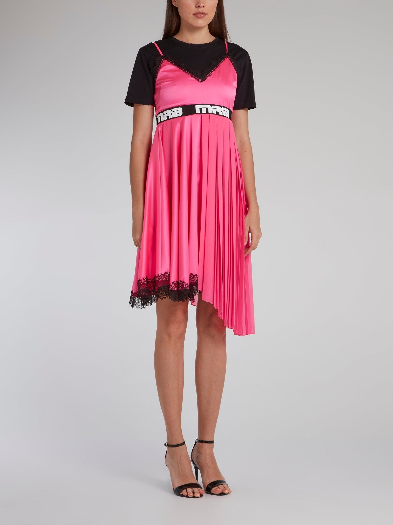 asymmetric overlay dress Marcobologna Pink Asymmetric Overlay Mini Dress M / Pink