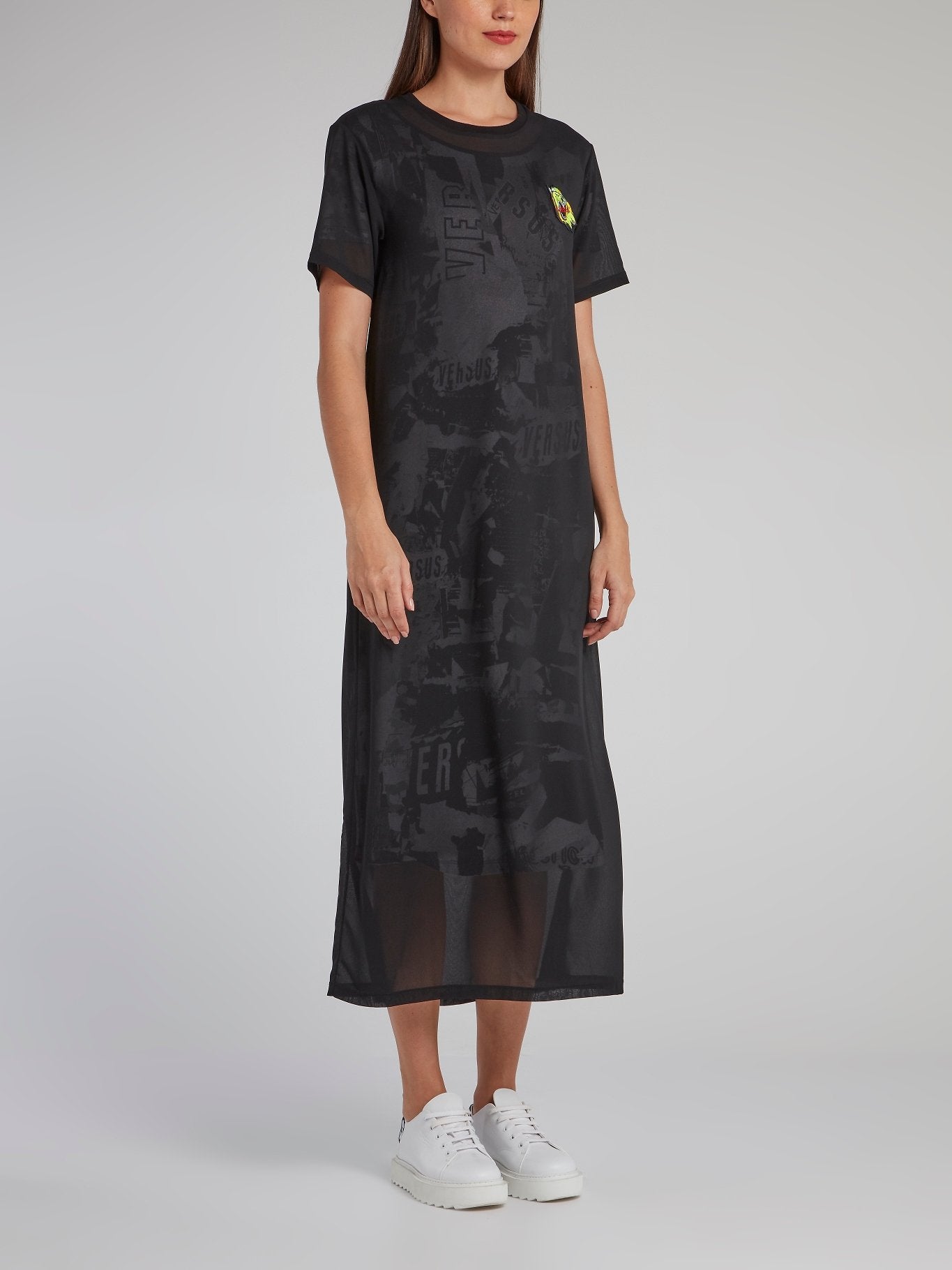 Black Appliquéd Overlay Jersey Dress – Maison-B-More Global Store