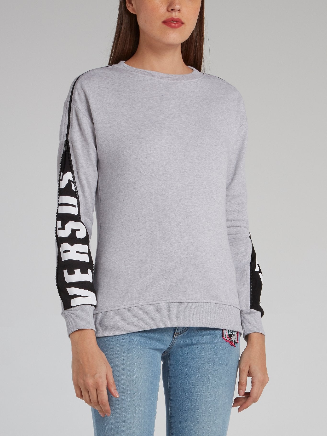 VERSACE グレー ジップアップ　ニット Shop Versus Versace Grey Zip Sleeve Sweatshirt Online – Maison-B