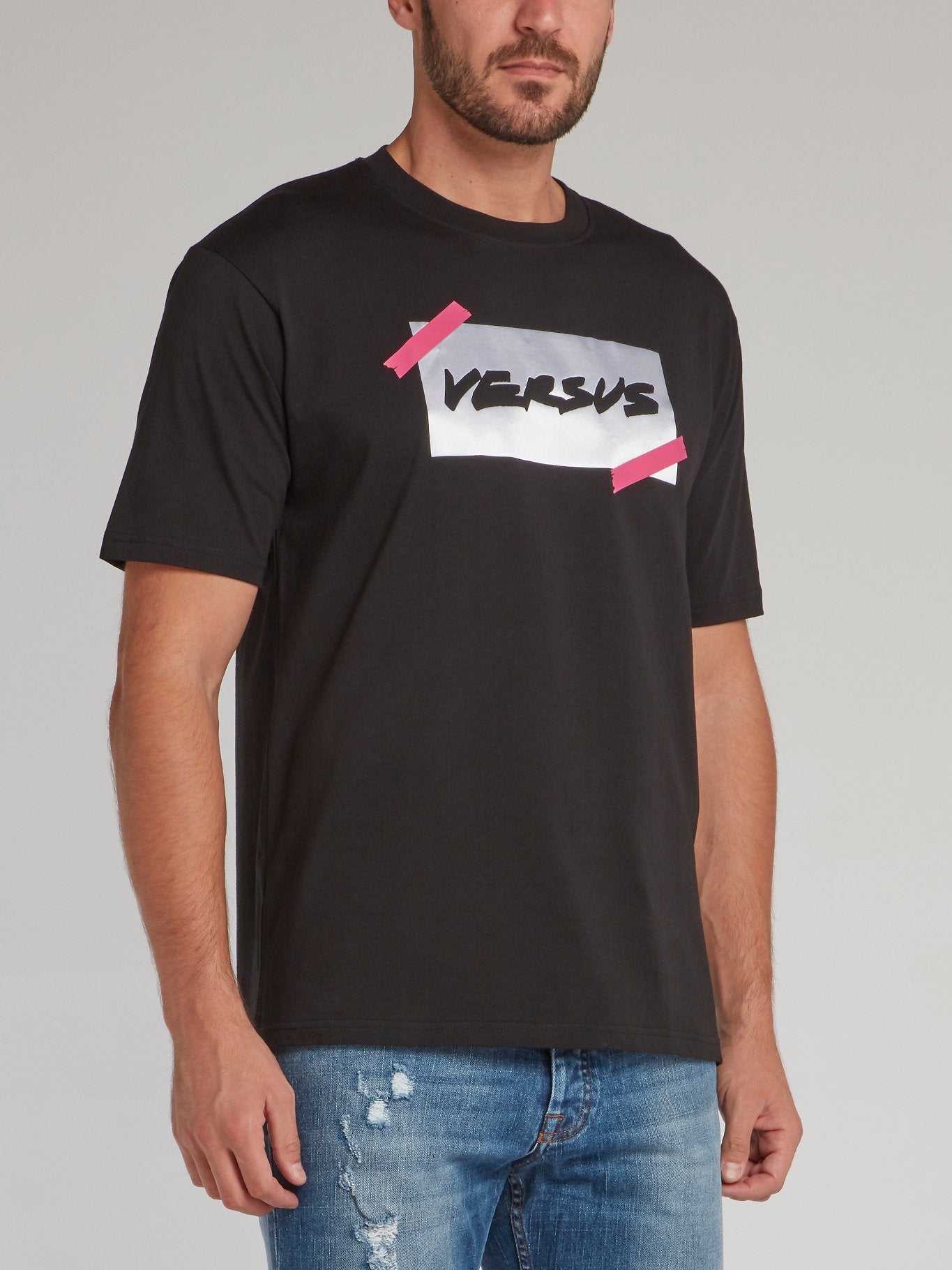 Versus Versace Tシャツ M Shop Versus Versace Black Platinum Logo T-Shirt Online – Maison-B