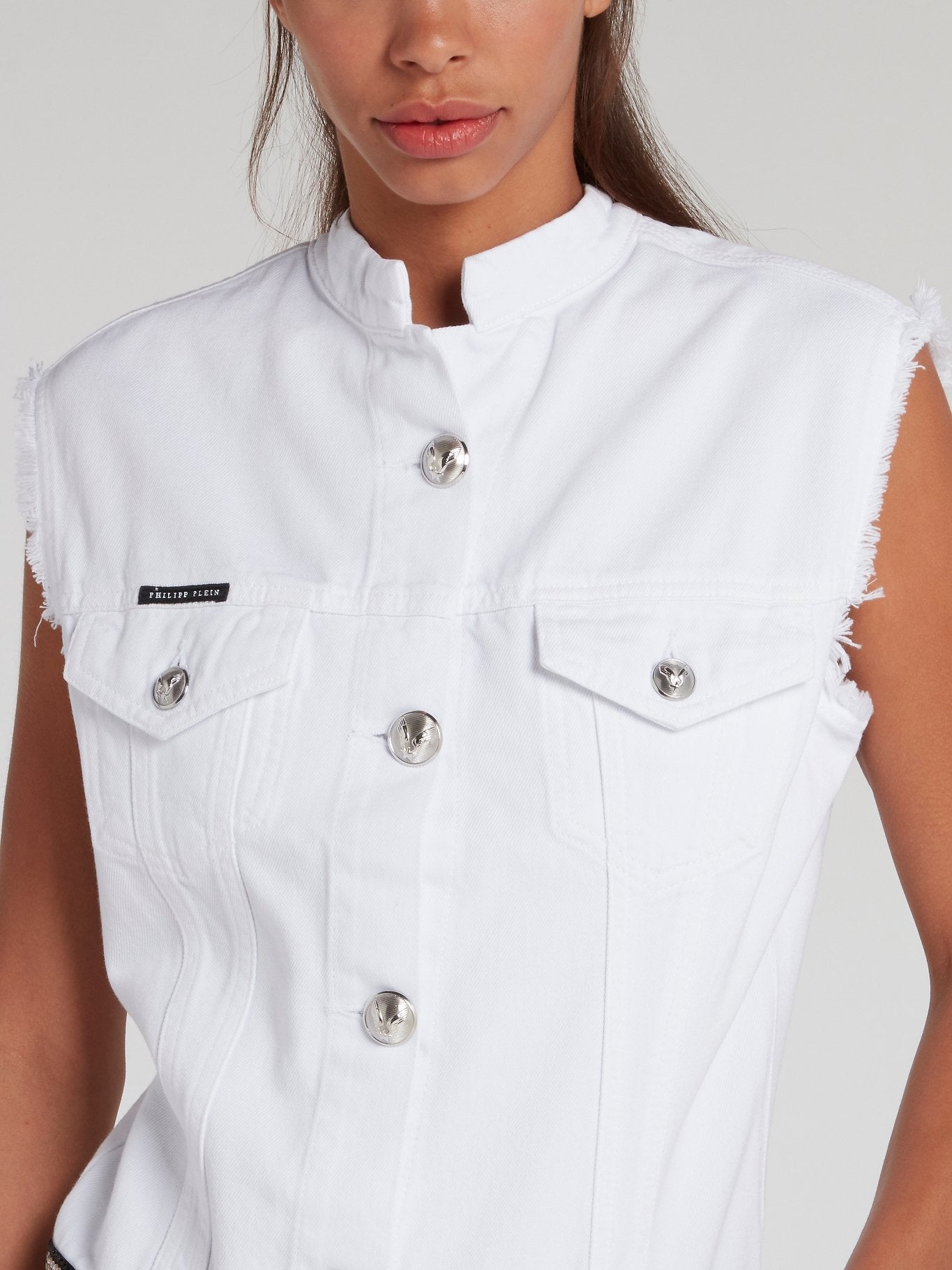 Crystal Plein White Denim Playsuit