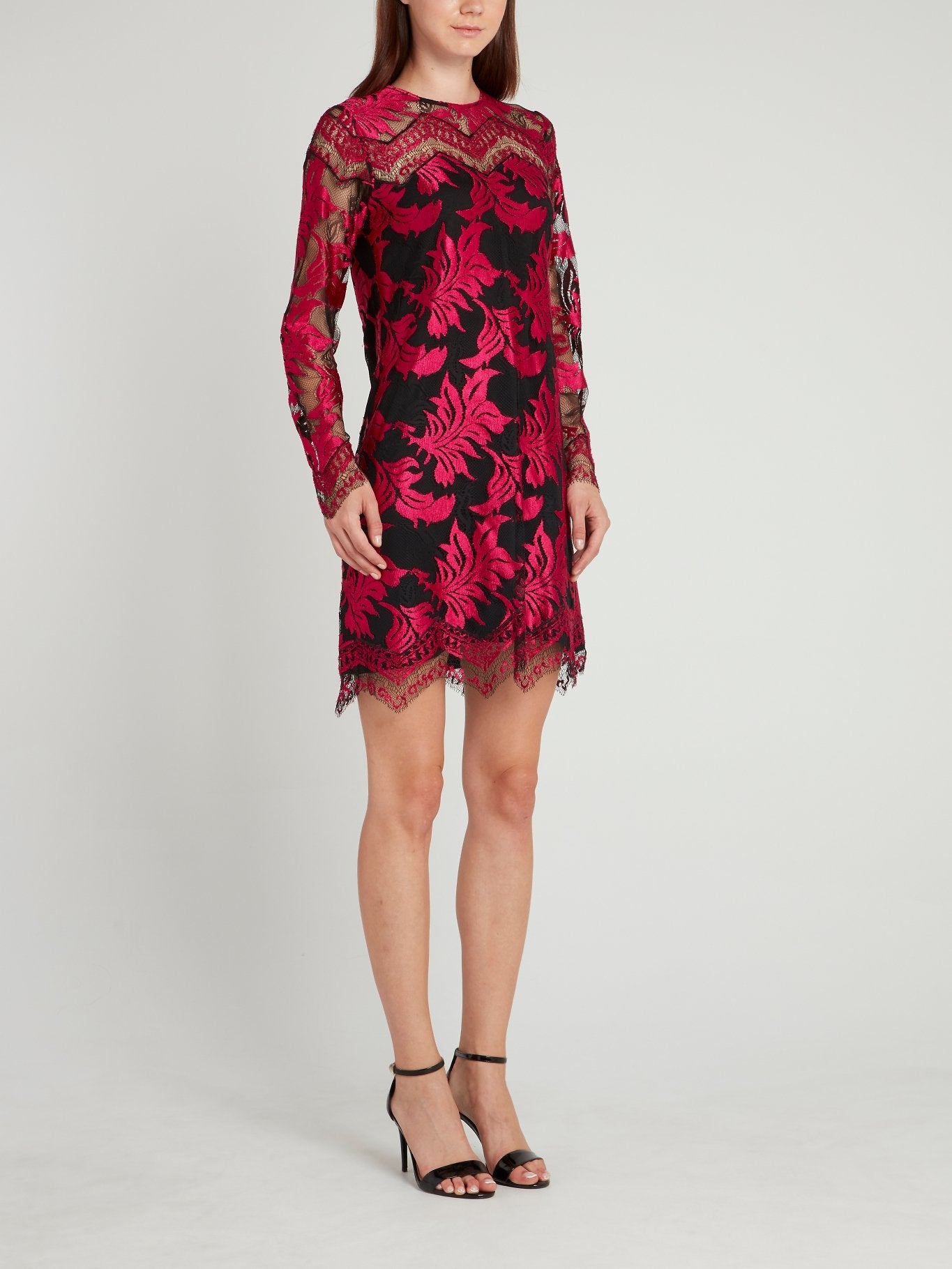 green emerald velvet dress Embroidered Gauze Midi in Fuchsia – Wild Bohemian main image 0