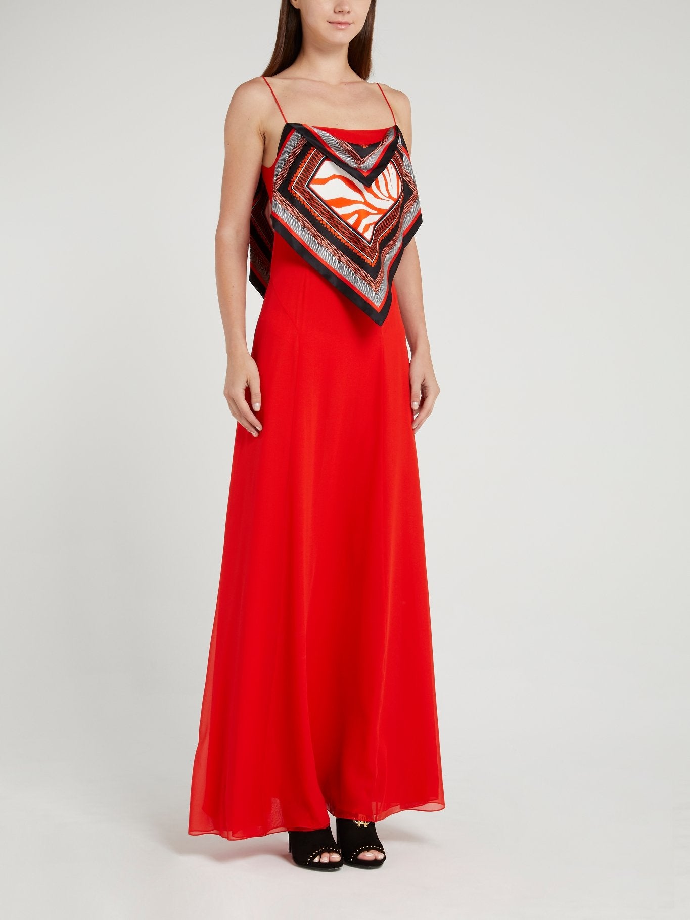 roberto cavalli silk maxi dress Red Flap Silk Maxi Dress by Roberto Cavalli | Women's Dress