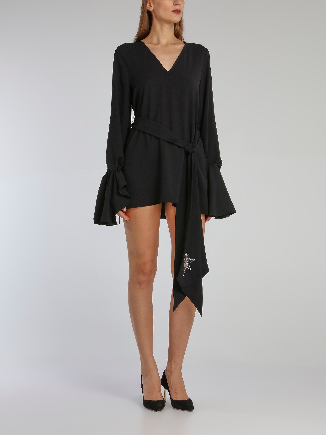 Odd People Black Flared Sleeve Mini Dress S / Black Odd People Black Flared Sleeve Mini Dress S / Black