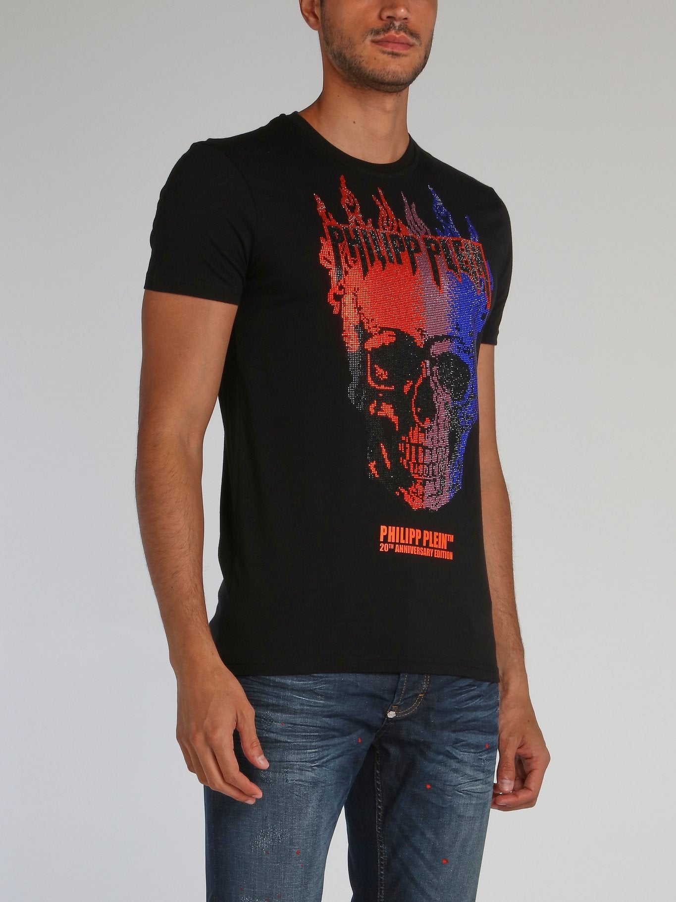 Black Flame Skull Studded T-Shirt – Maison-B-More Global Store