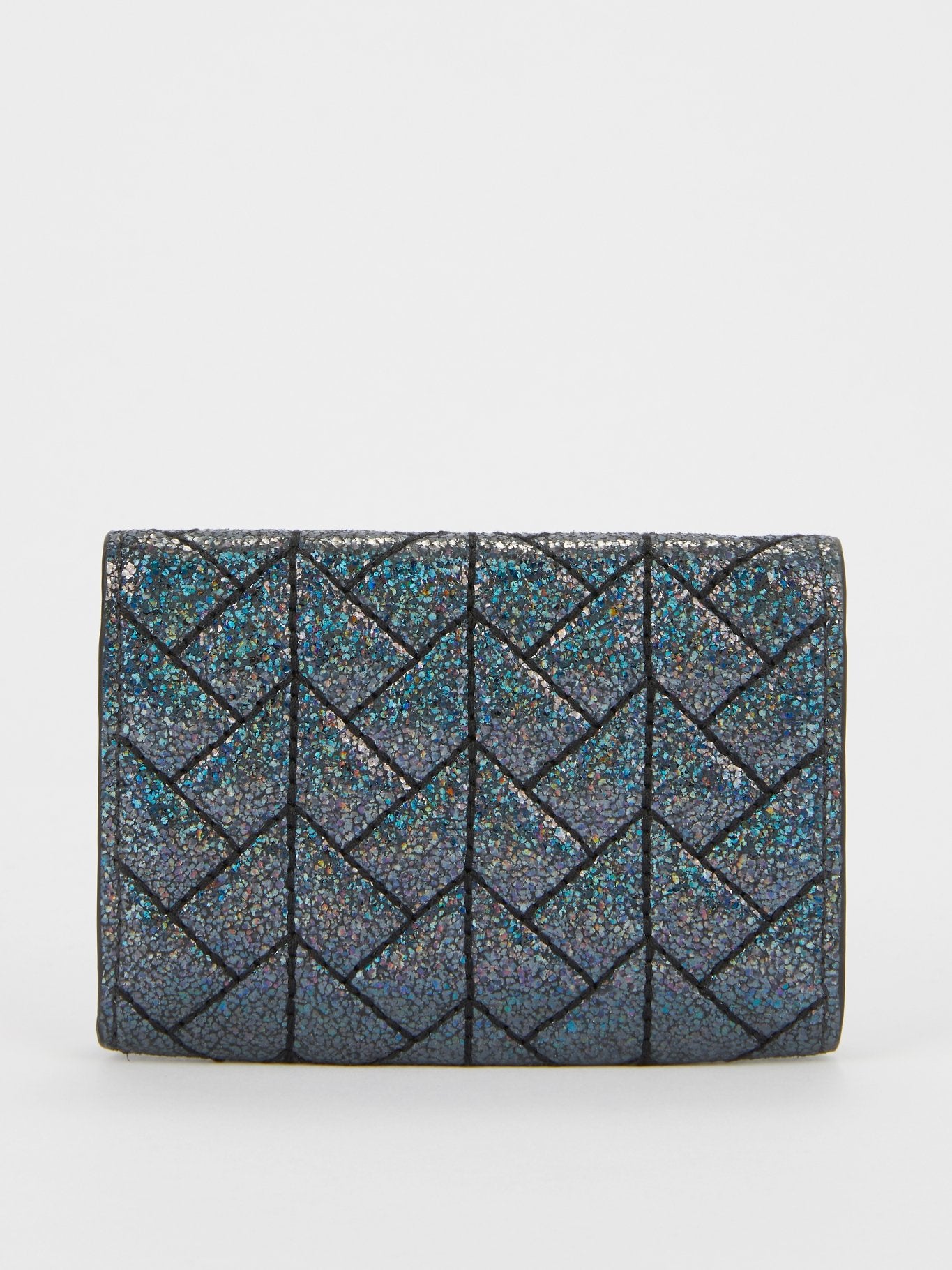 Синий блестящий чехол для карт из кожи наппа