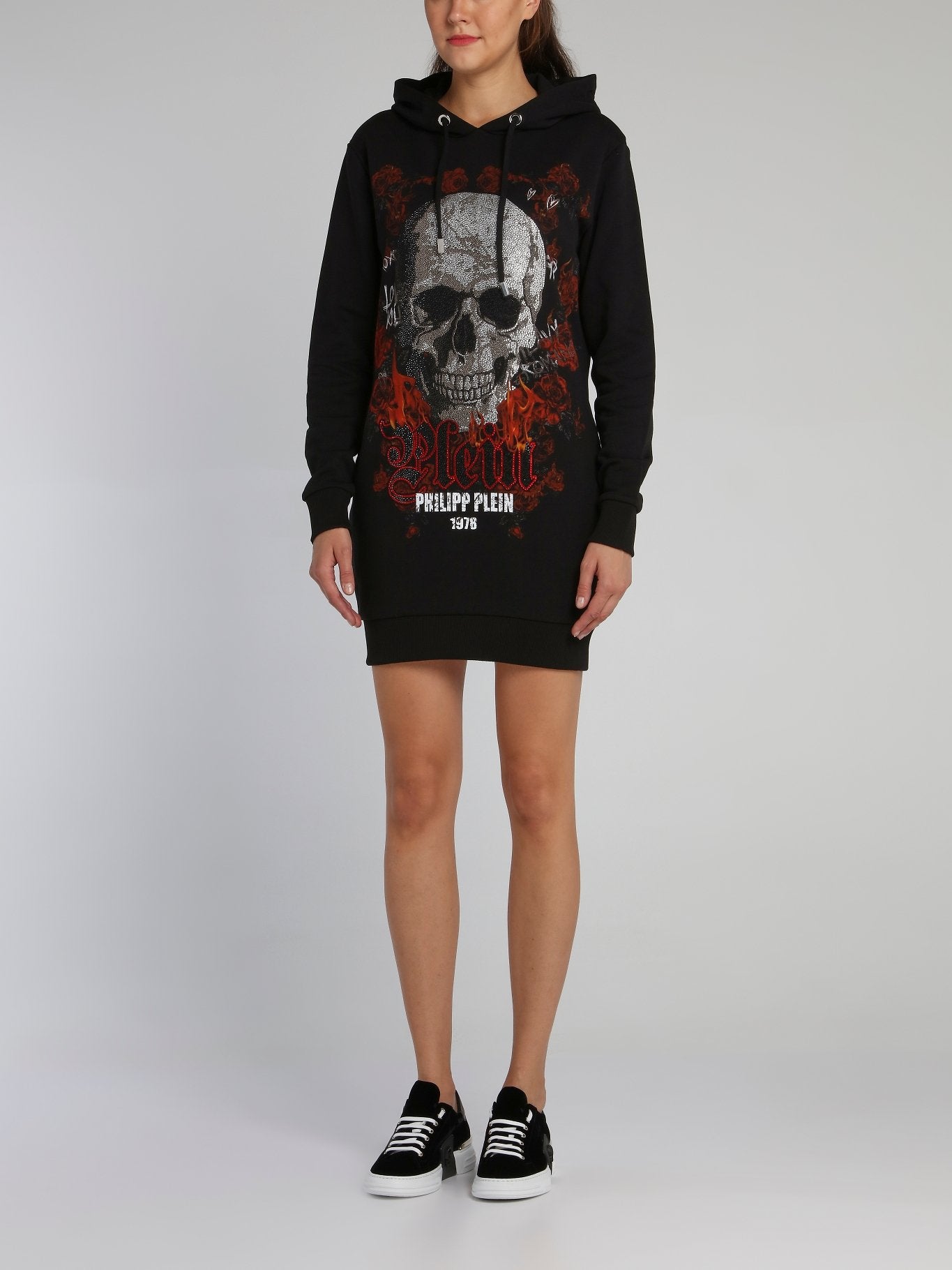 Black Crystal Skull Hoodie Dress – Maison-B-More Global Store