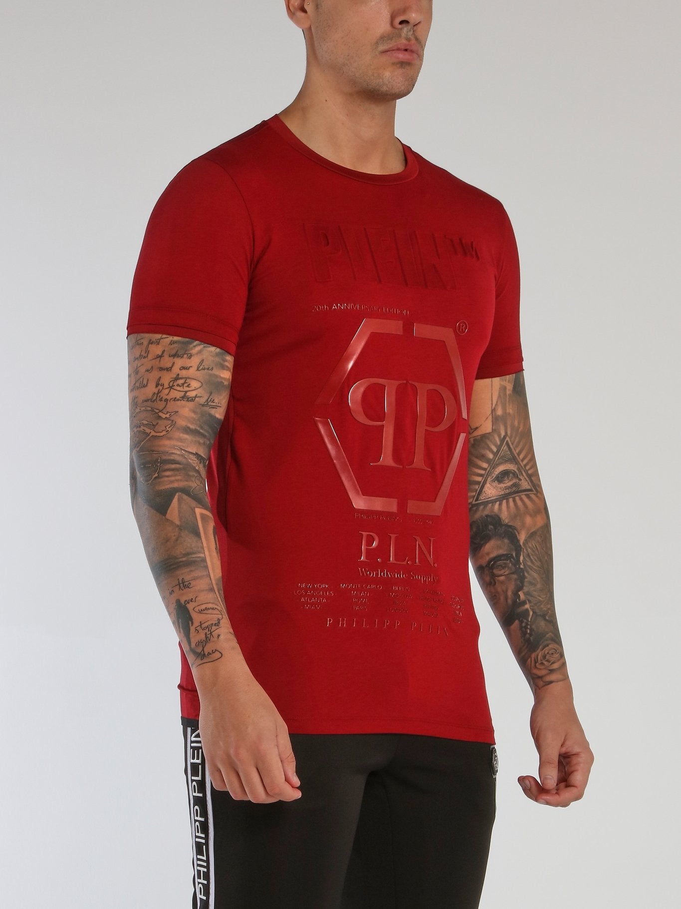 Red Embossed Logo Crewneck T-Shirt – Maison-B-More Global Store