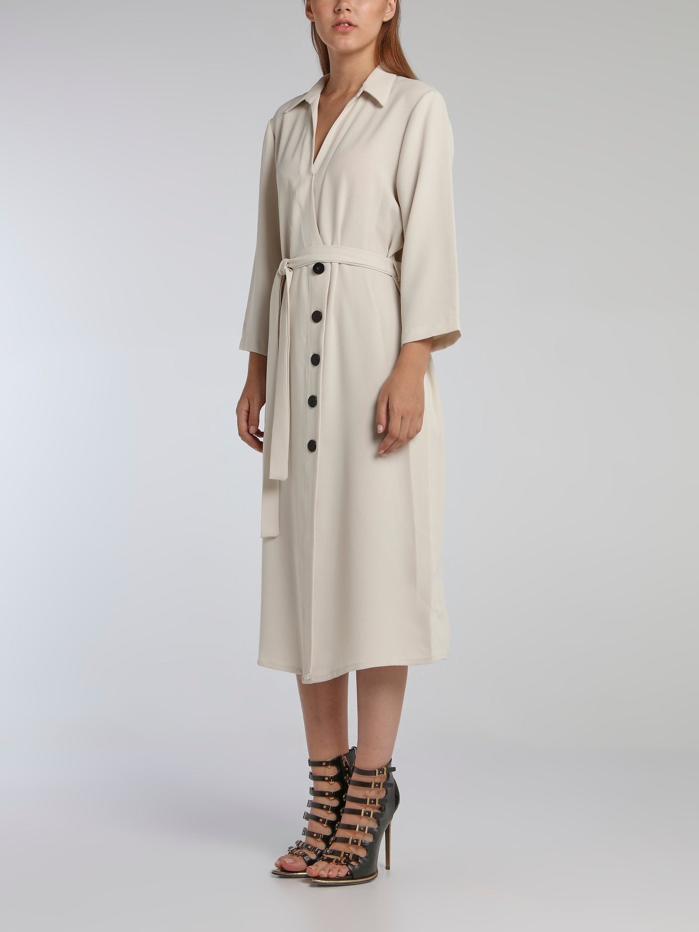 lucia midi dress Toupy Lucia White Coat Midi Dress M / White