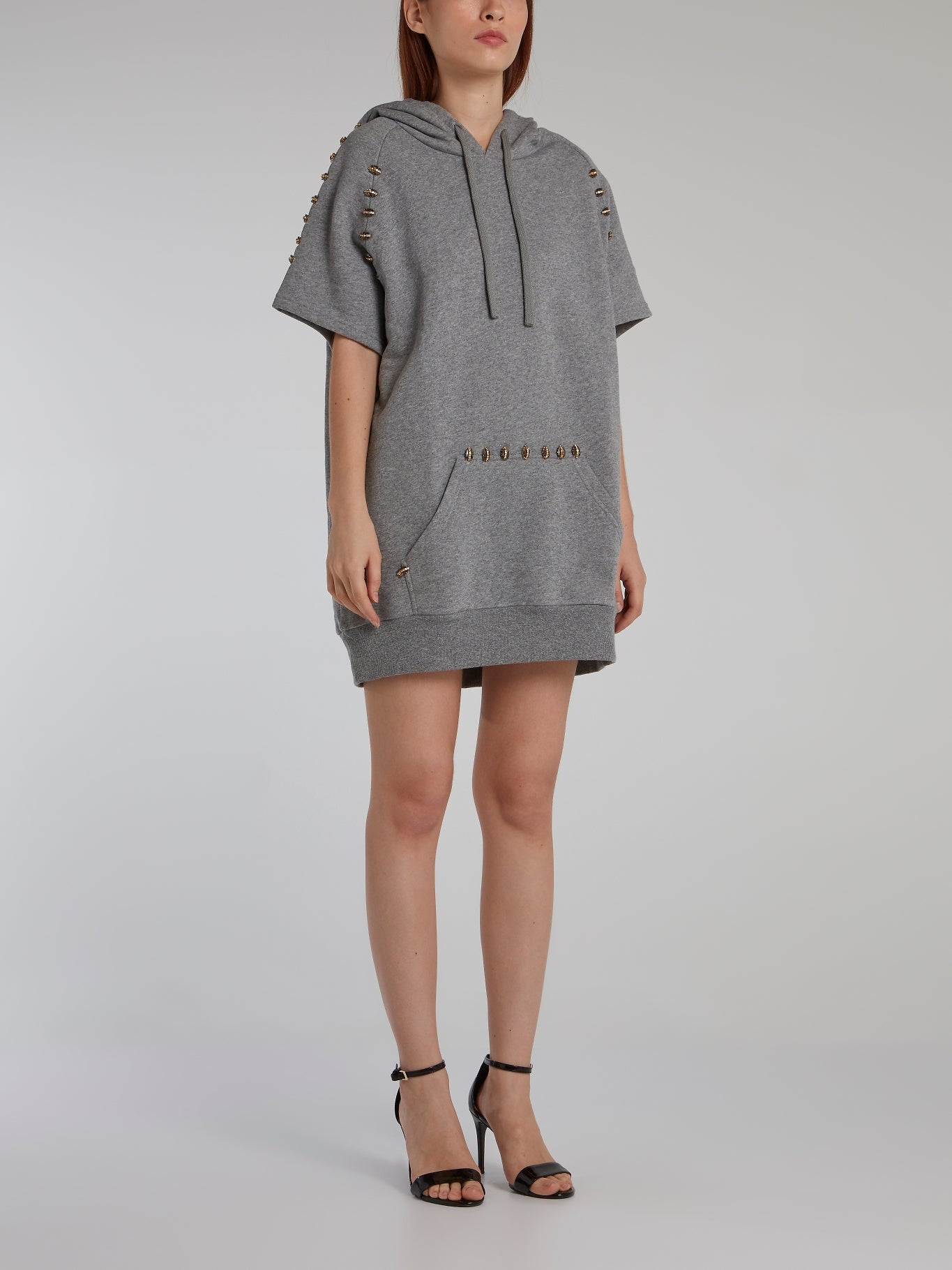 Grey Embellished Hoodie Dress – Maison-B-More Global Store