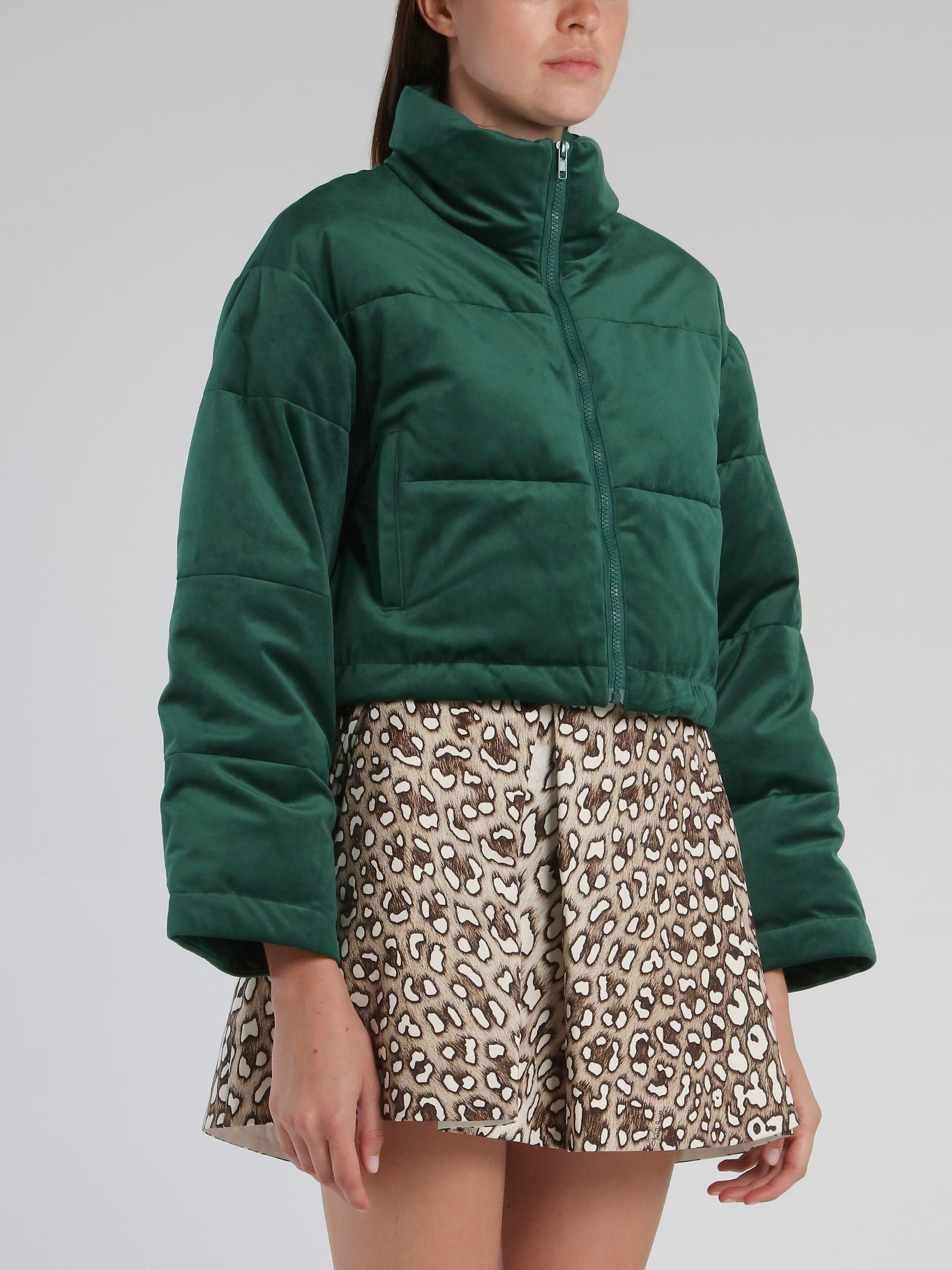 Green Oversized Goosedown Short Jacket – Maison-B-More Global Store