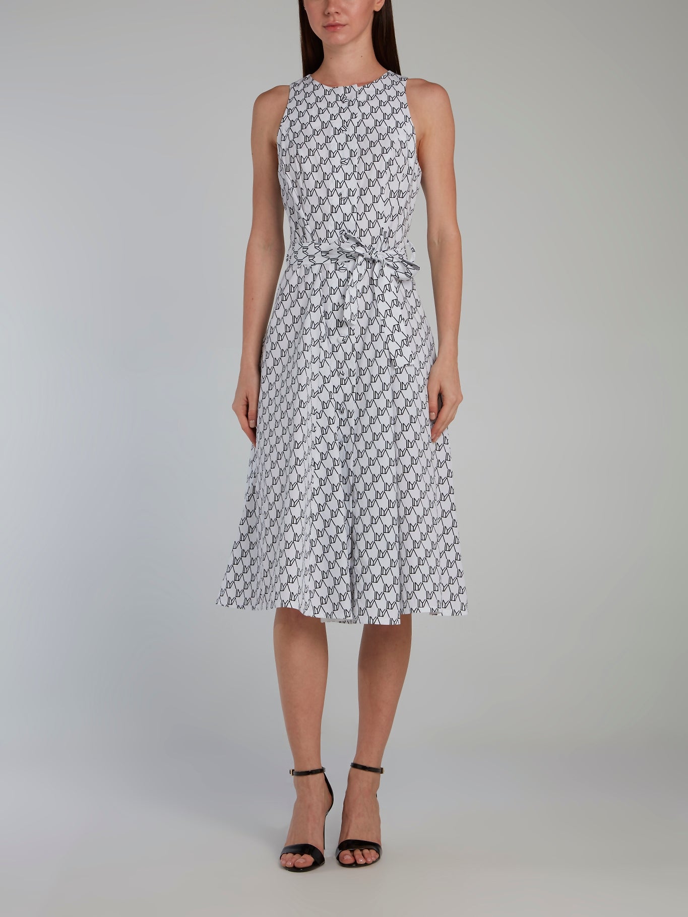 Liya Monogram Print Tie Front Midi Dress 38 / Multicolour Liya Monogram Print Tie Front Midi Dress 38 / Multicolour
